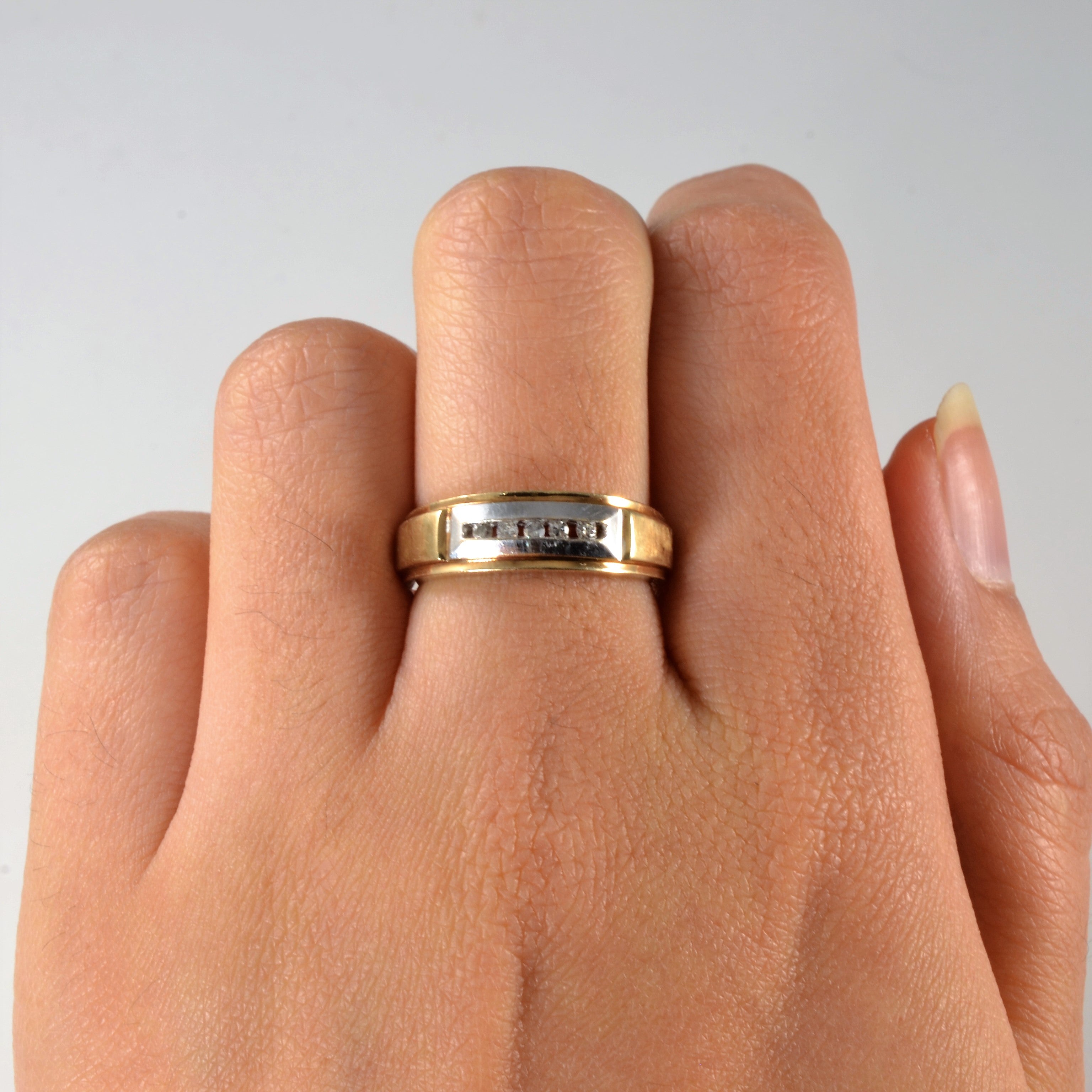 Two Tone Channel Set Diamond Band | 0.09ctw | SZ 6.75 |