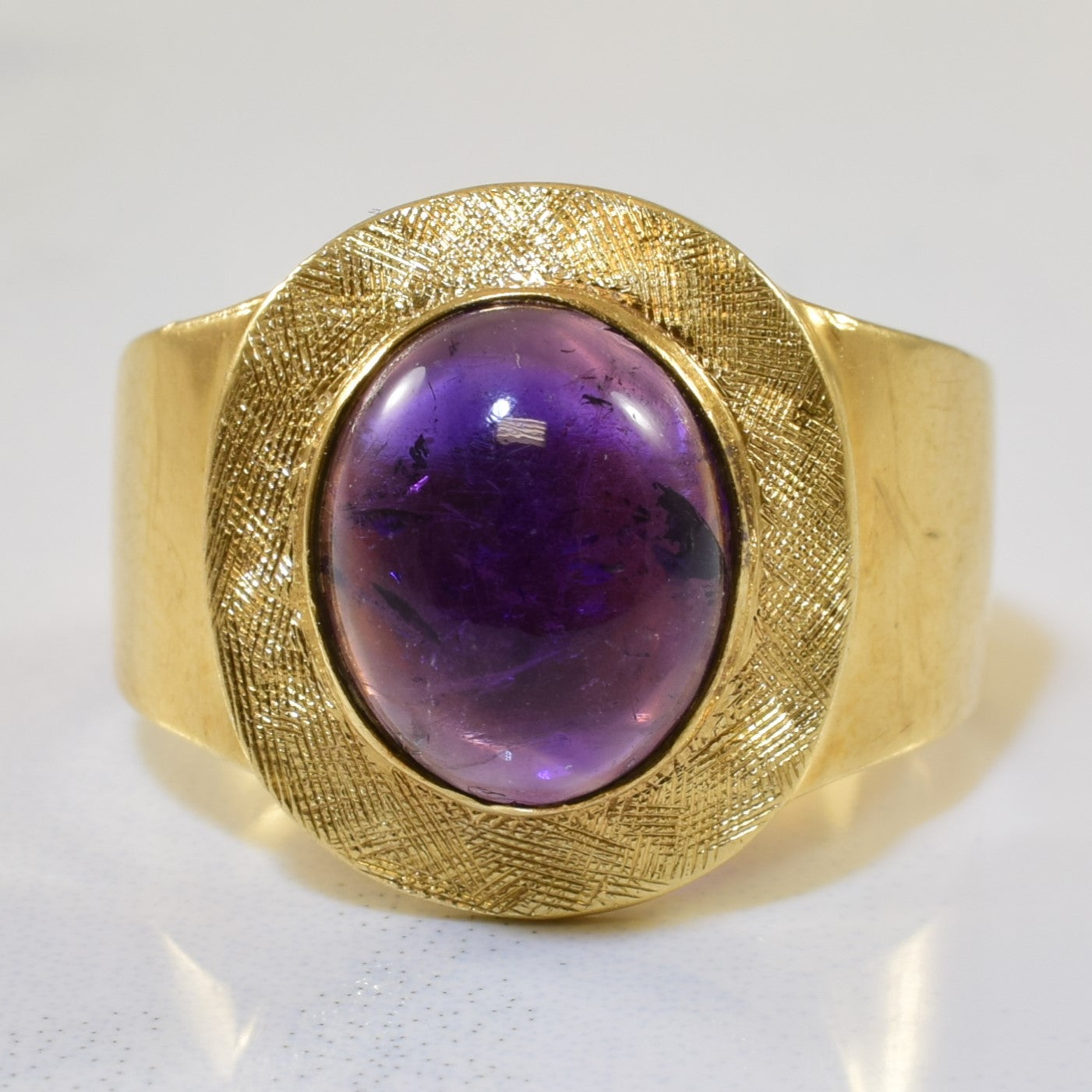 Bezel Set Amethyst Textured Ring | 2.28ct | SZ 4 |