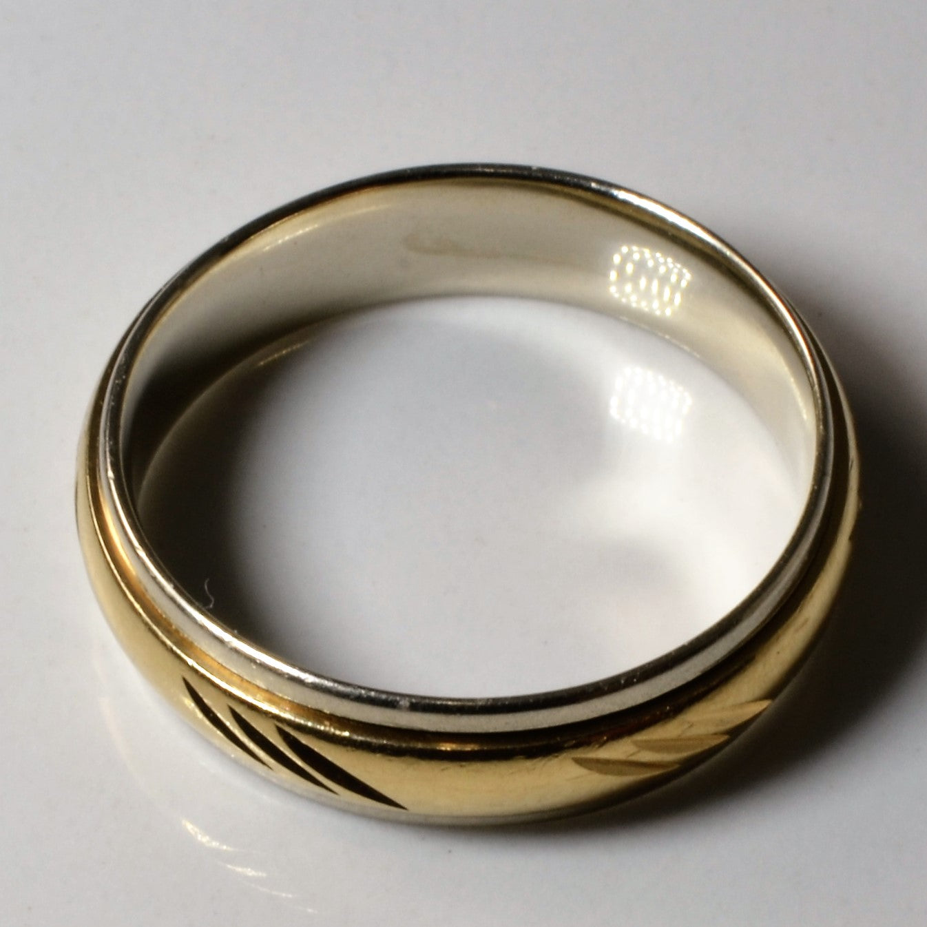 Two Tone Gold Textured Band | SZ 10.5 |