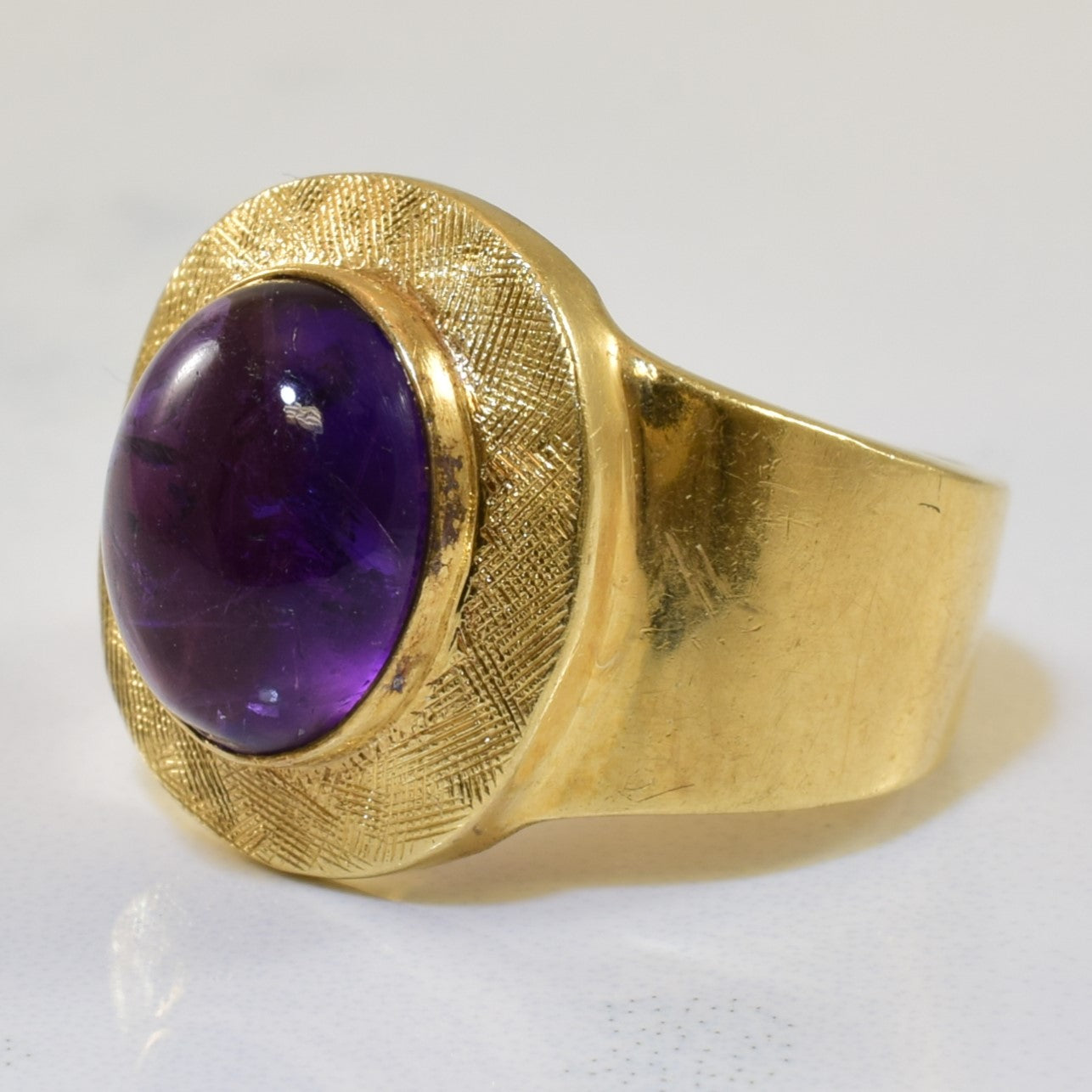 Bezel Set Amethyst Textured Ring | 2.28ct | SZ 4 |