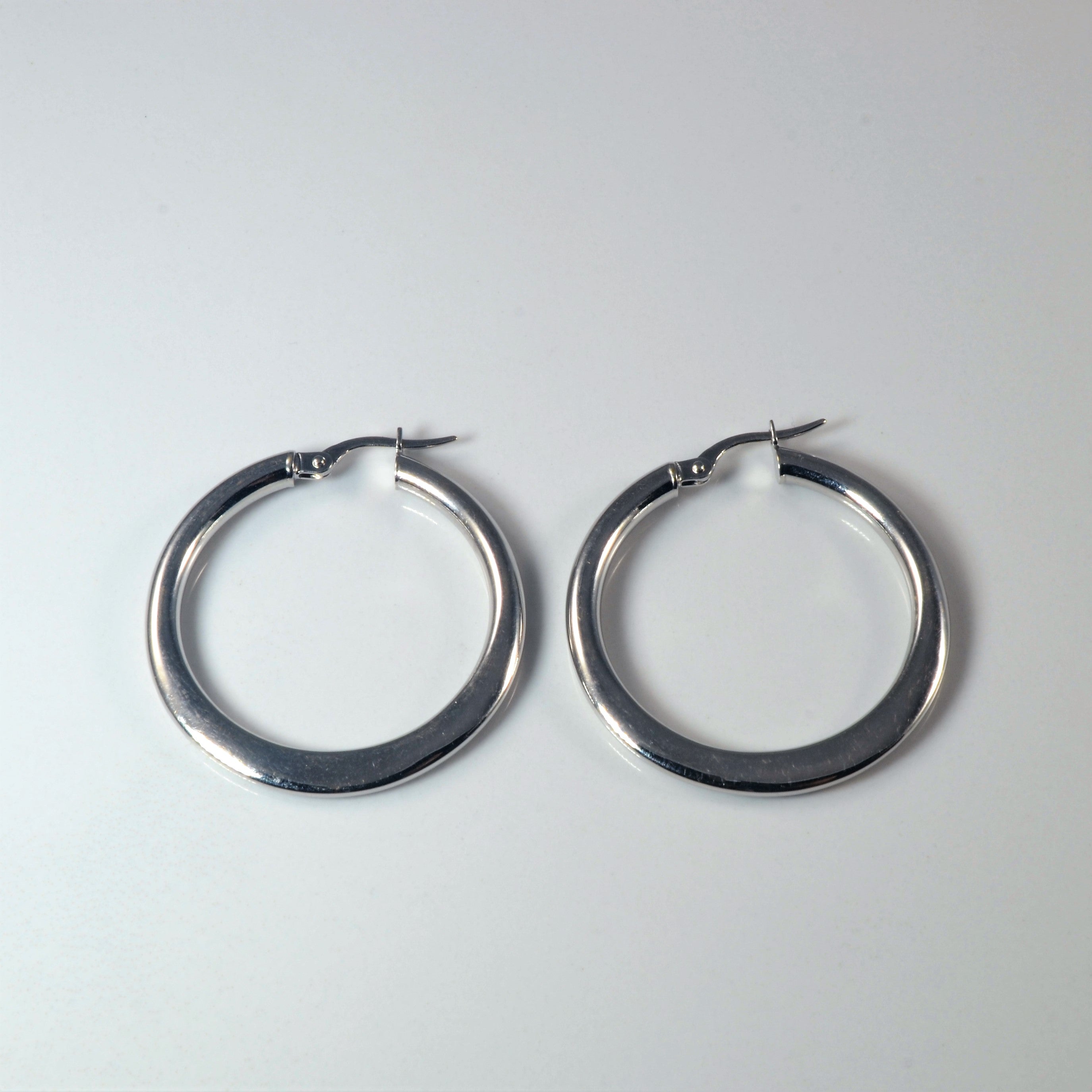 White Gold Hoop Earrings |