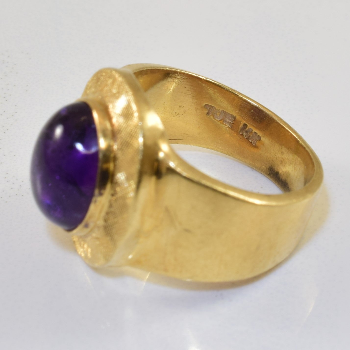 Bezel Set Amethyst Textured Ring | 2.28ct | SZ 4 |