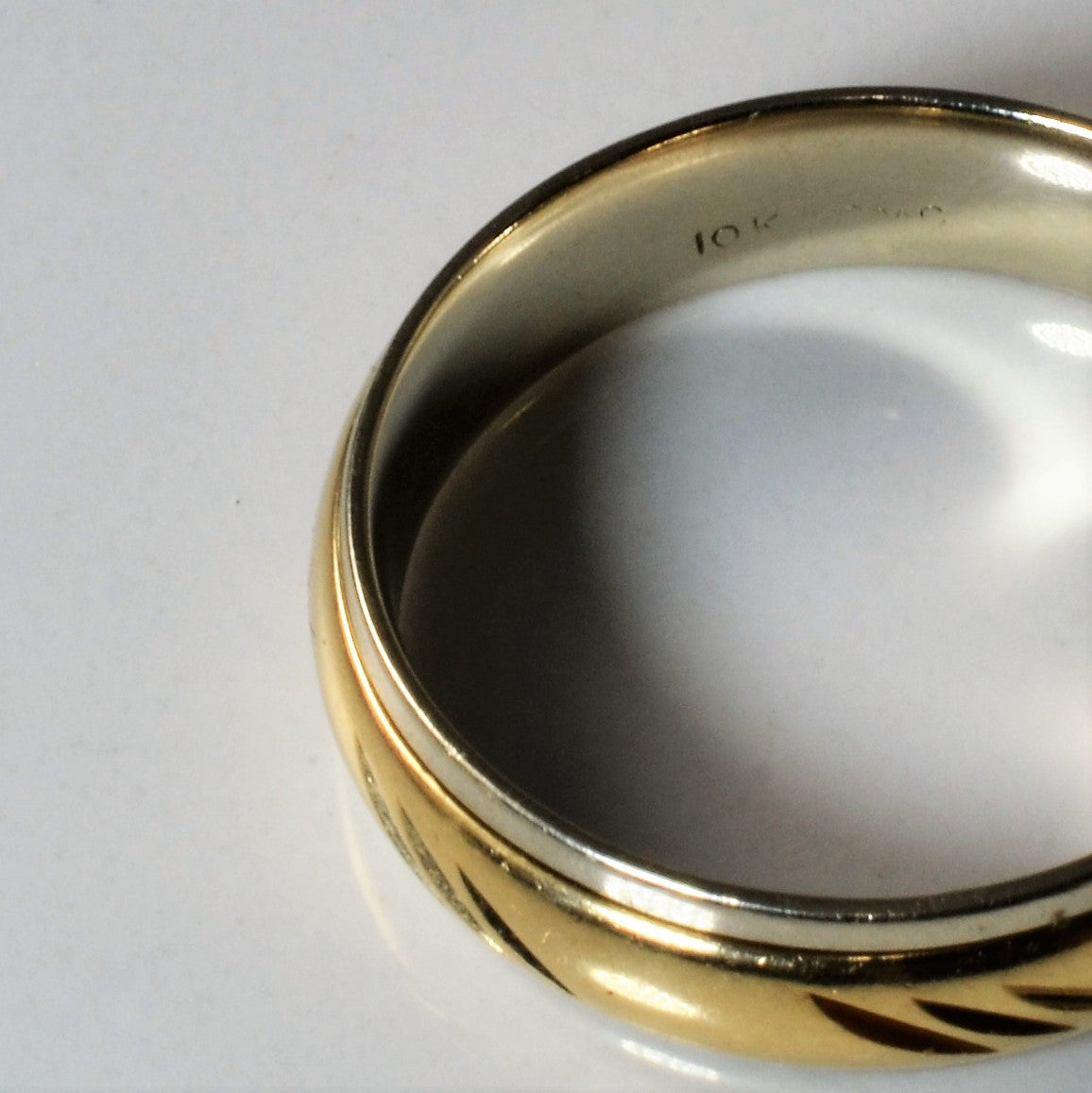 Two Tone Gold Textured Band | SZ 10.5 |