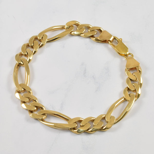 14k Yellow Gold Figaro Chain Bracelet | 8.25