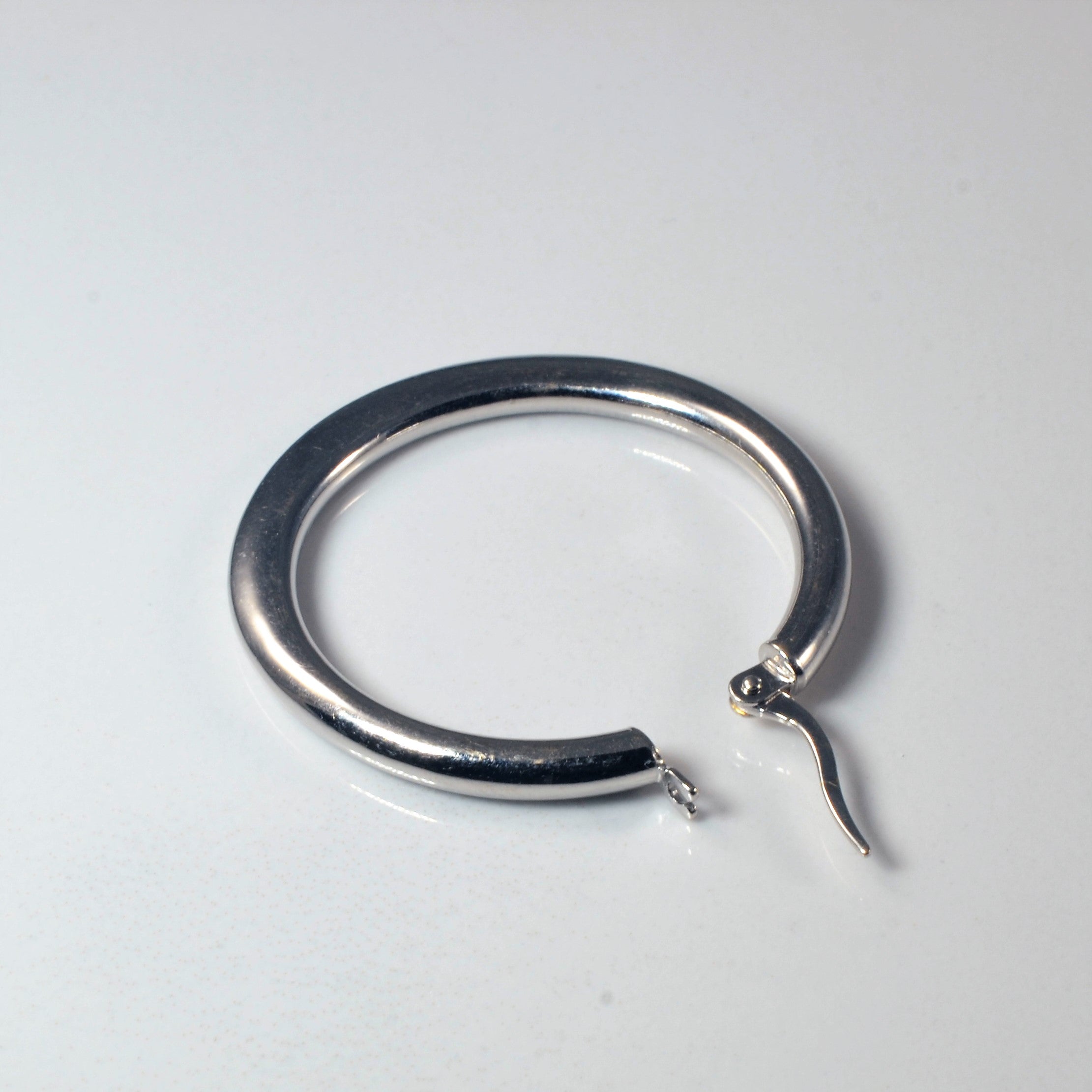 White Gold Hoop Earrings |