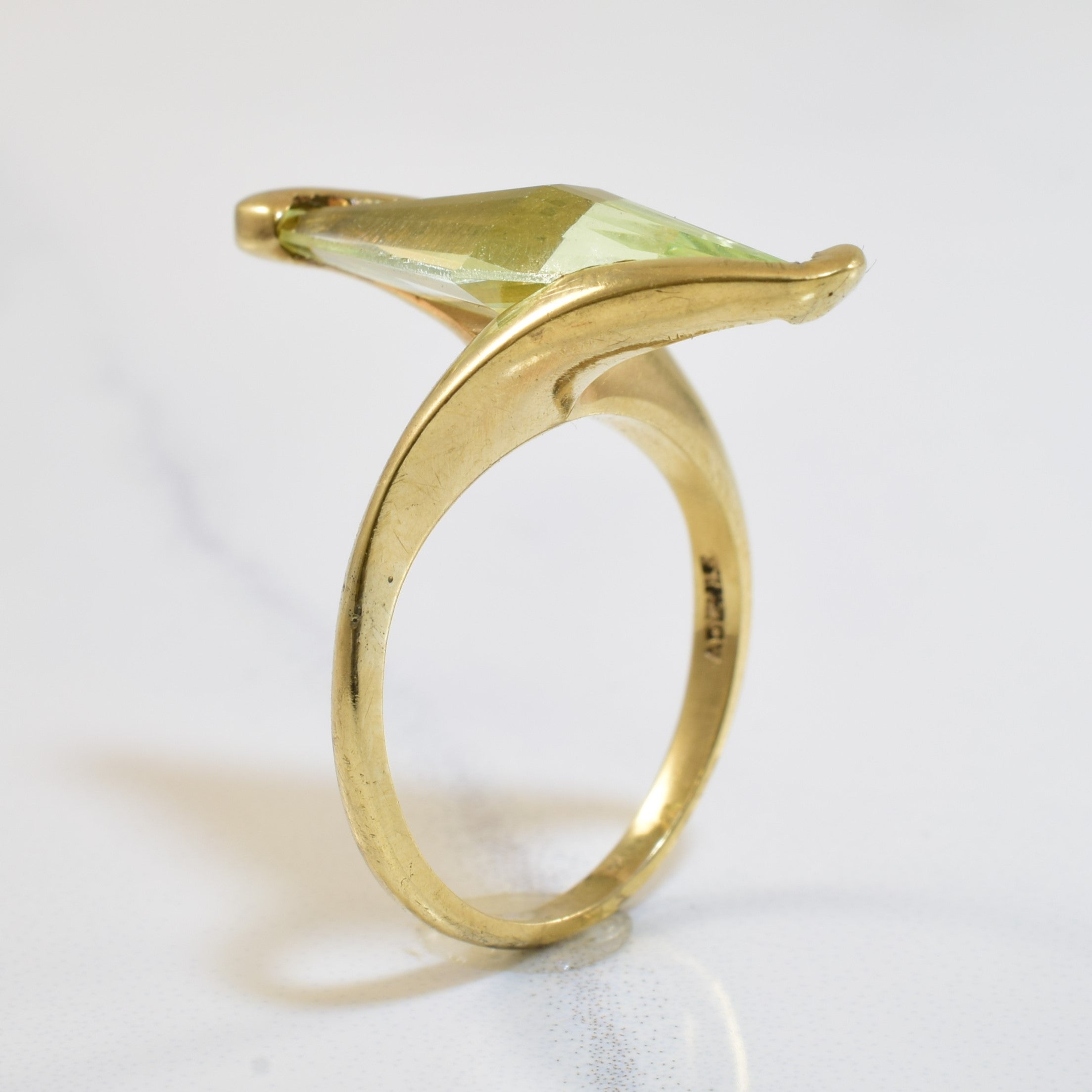 Synthetic Spinel Navette Bypass Ring | 3.50ct | SZ 4.75 |