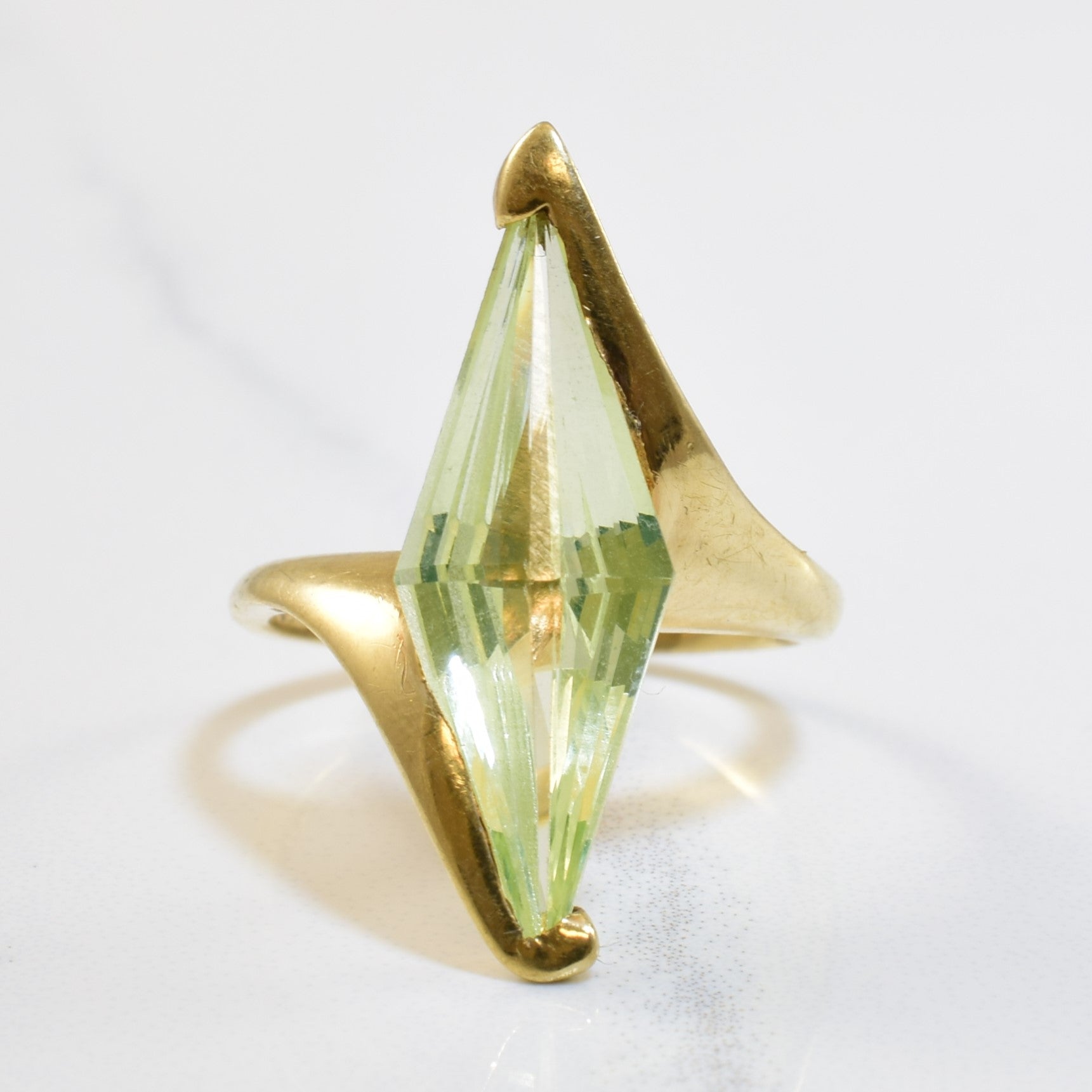 Synthetic Spinel Navette Bypass Ring | 3.50ct | SZ 4.75 |