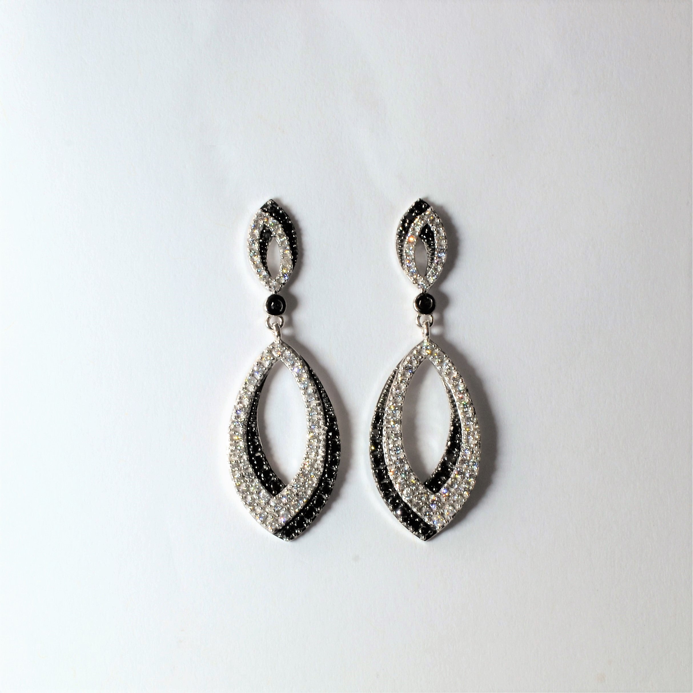 White Gold Diamond Drop Earrings | 1.00ctw |