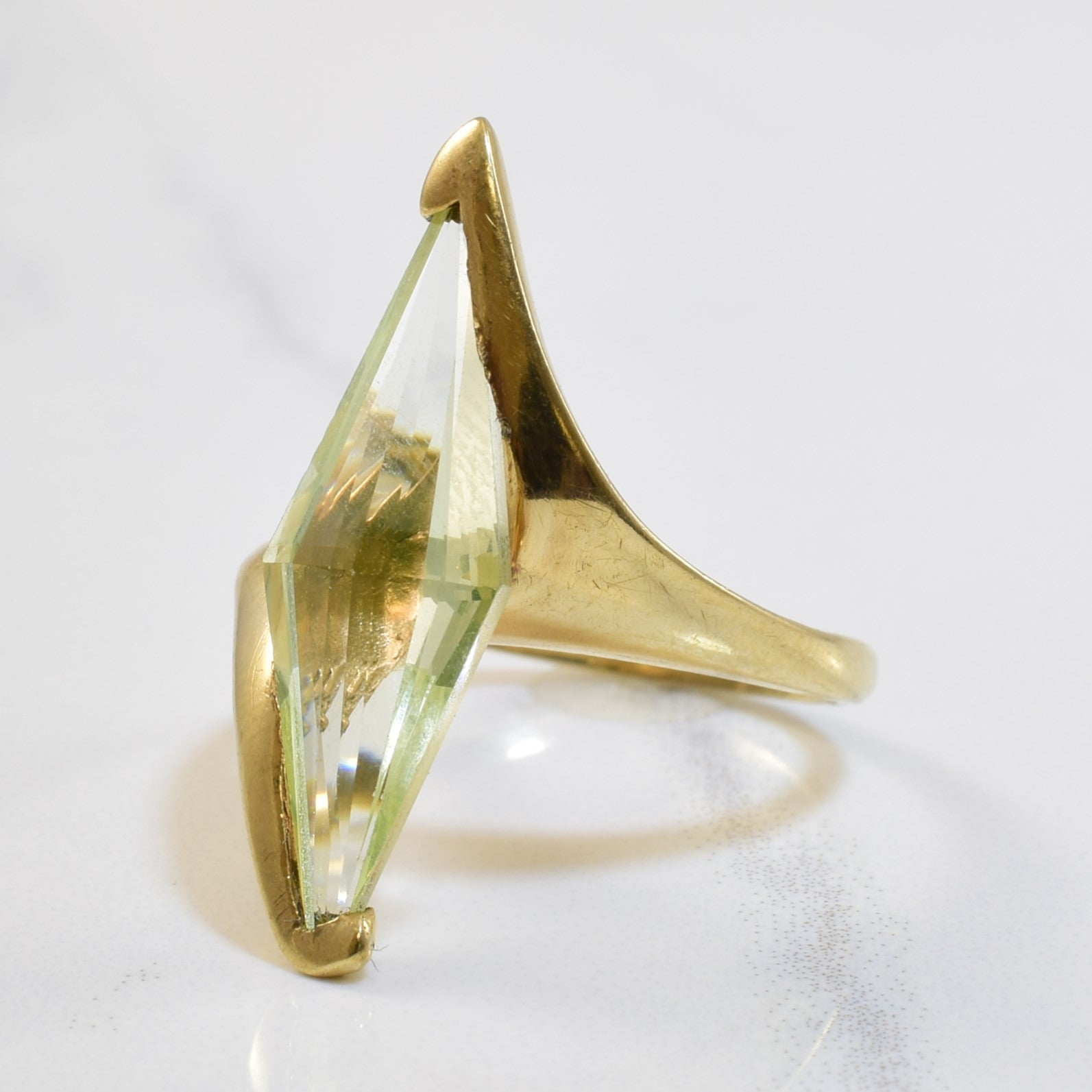 Synthetic Spinel Navette Bypass Ring | 3.50ct | SZ 4.75 |