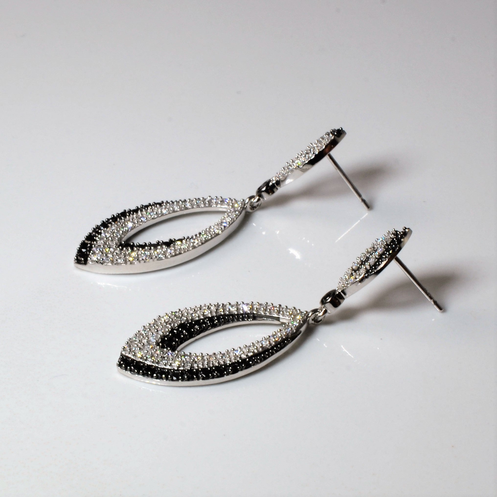 White Gold Diamond Drop Earrings | 1.00ctw |