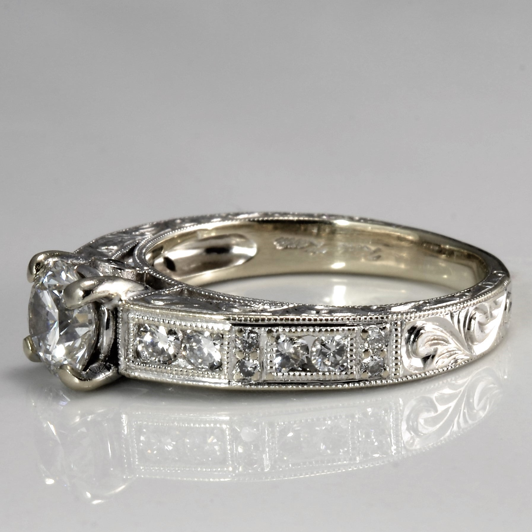 Milgrain Detailed Diamond Engagement Ring | 0.90 ctw, SZ 5.75 |