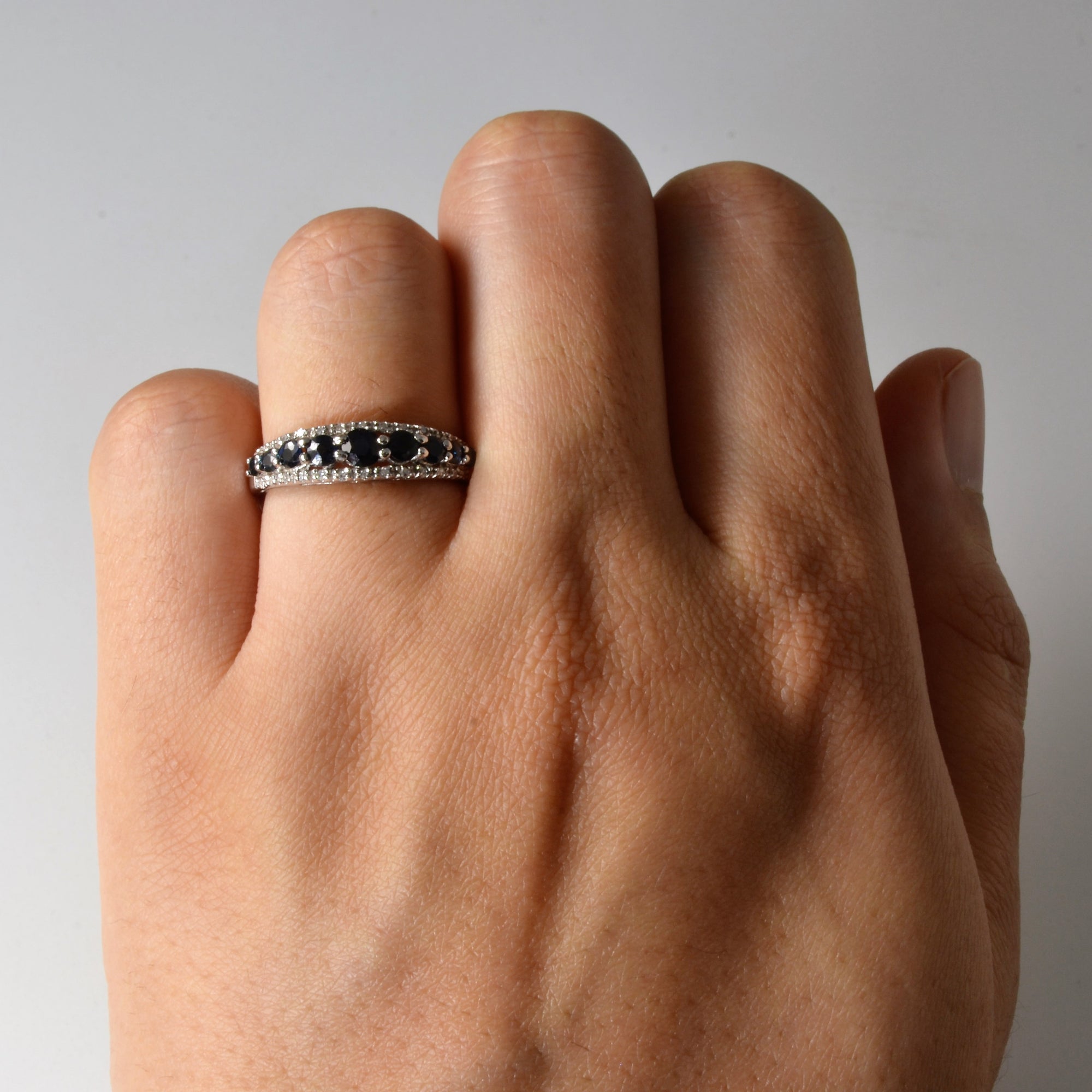 Pave Set Sapphire & Diamond Ring | 0.57ctw | 0.08ctw | SZ 5.75 |