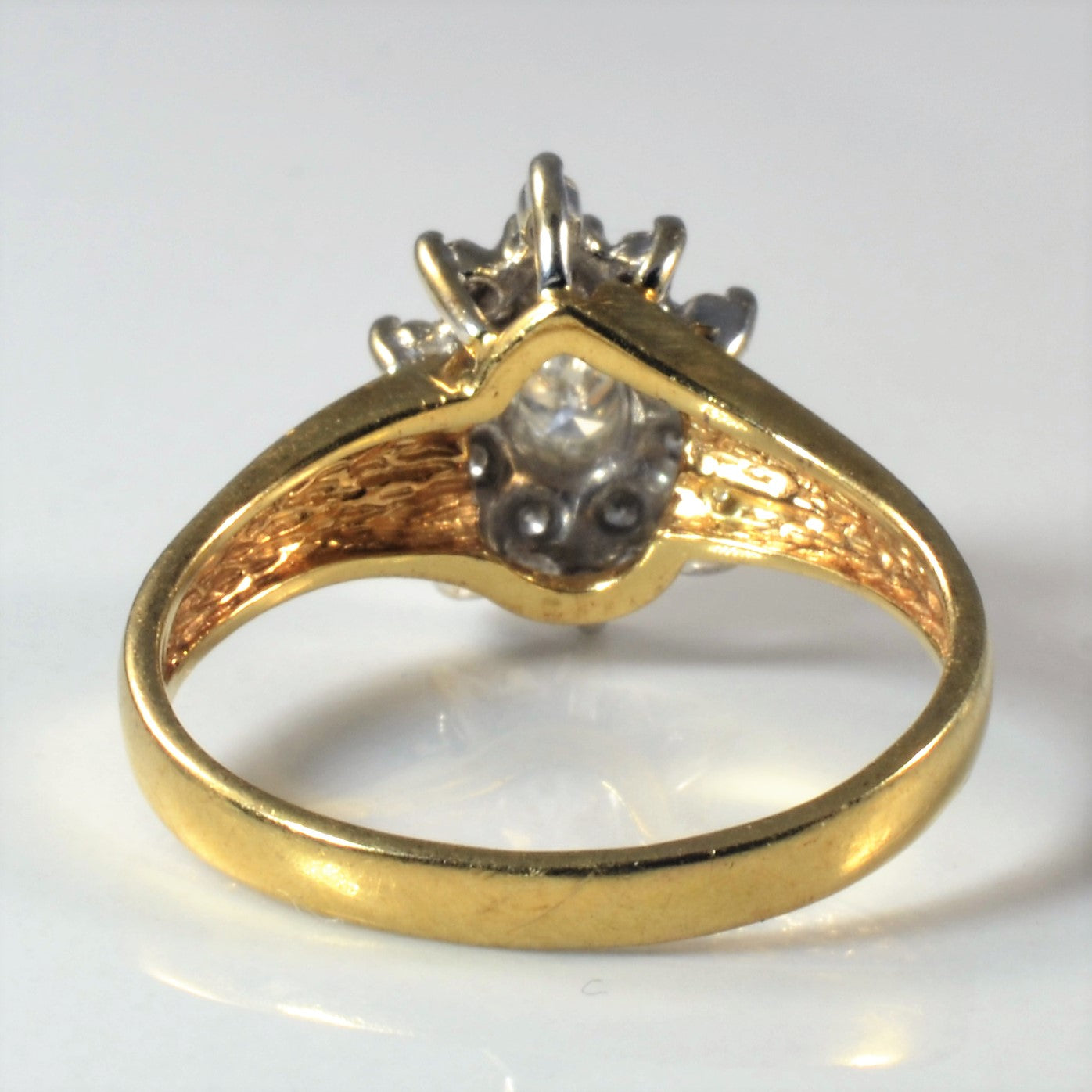 Pear Cut Diamond Cluster Engagement Ring | 0.35ctw | SZ 6.5 |