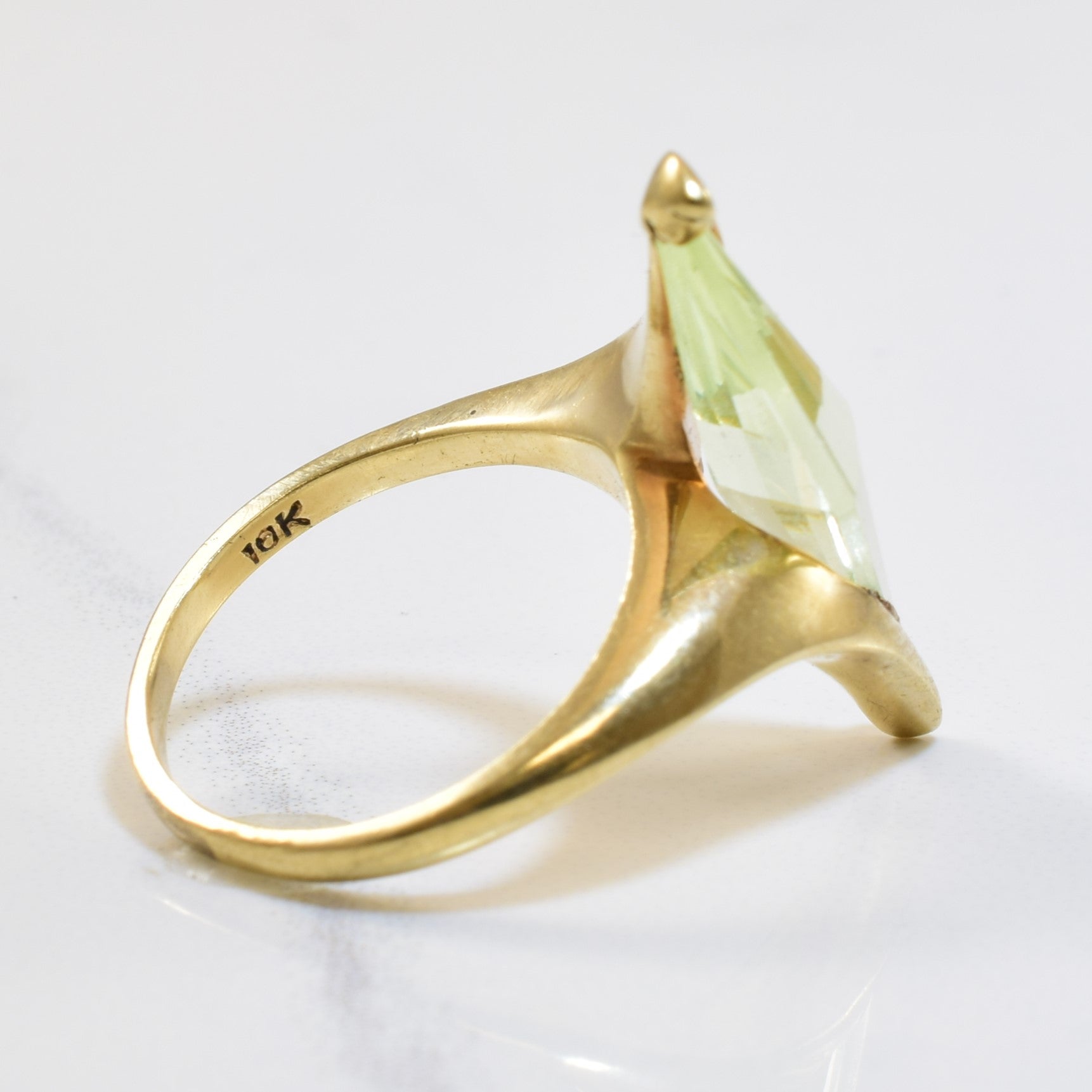 Synthetic Spinel Navette Bypass Ring | 3.50ct | SZ 4.75 |