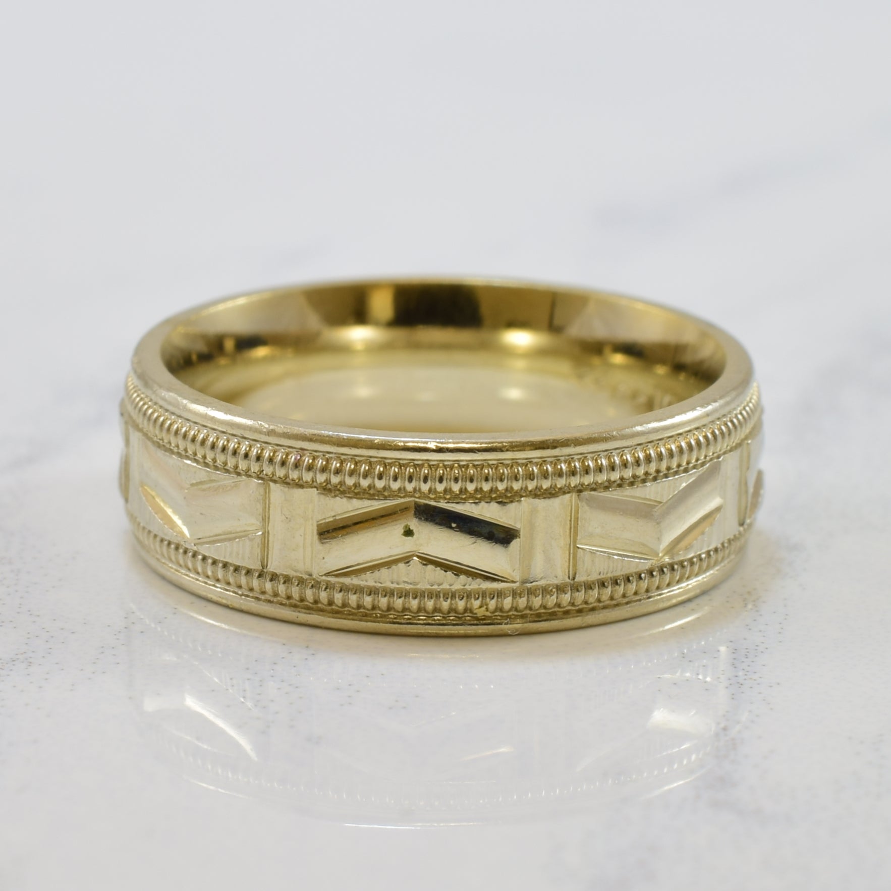 Textured White Gold Band | SZ 6 |