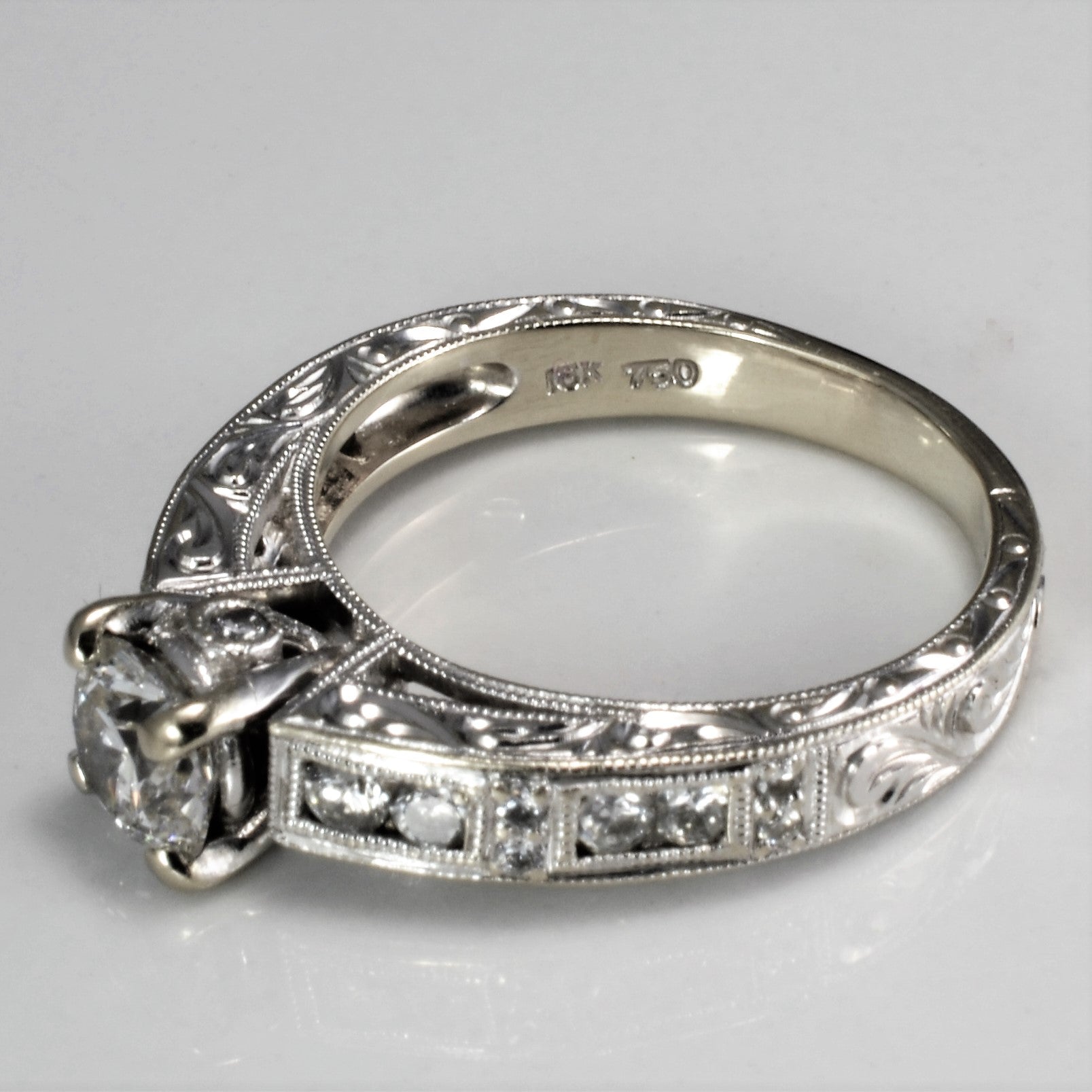 Milgrain Detailed Diamond Engagement Ring | 0.90 ctw, SZ 5.75 |