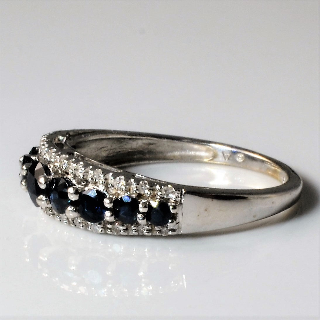 Pave Set Sapphire & Diamond Ring | 0.57ctw | 0.08ctw | SZ 5.75 |