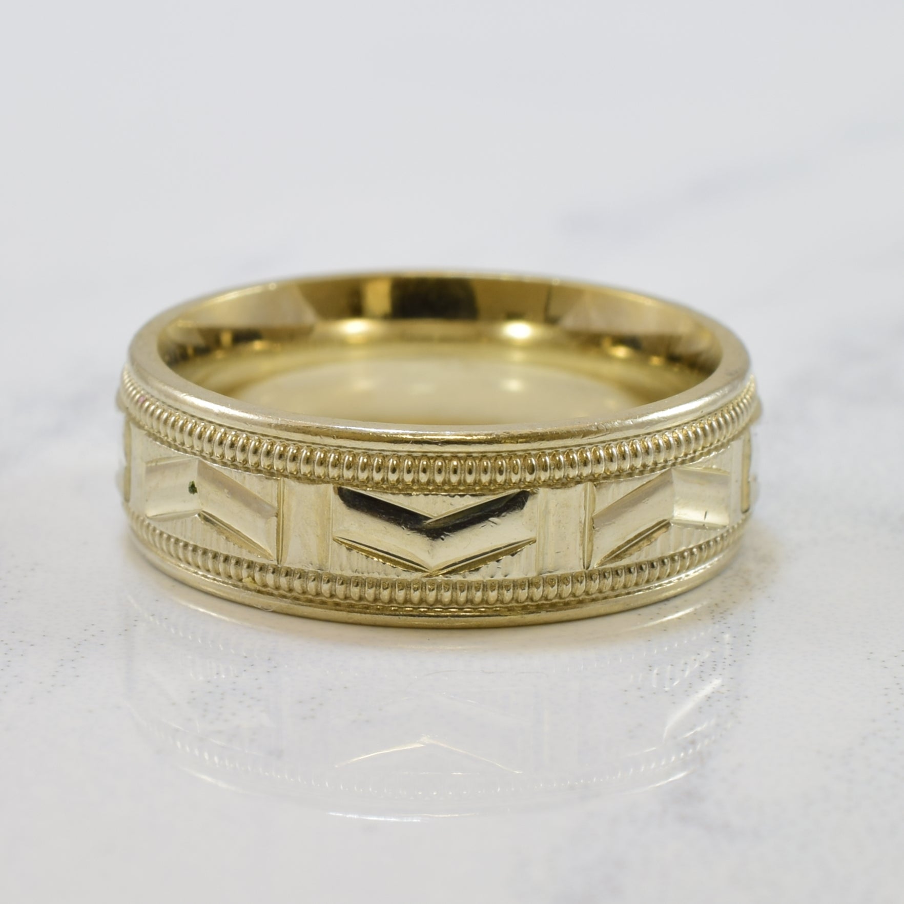Textured White Gold Band | SZ 6 |
