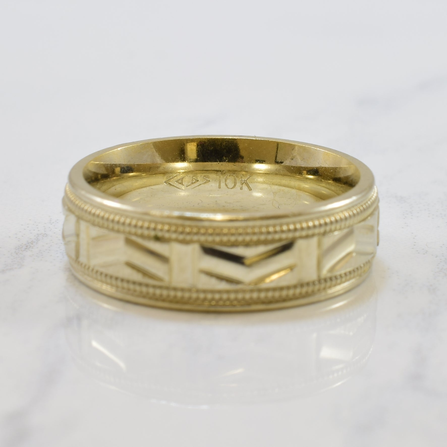 Textured White Gold Band | SZ 6 |