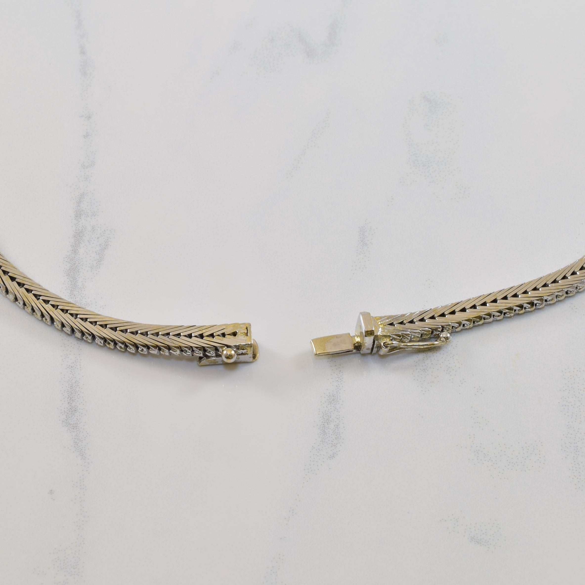 Blue Sapphire Foxtail Chain Necklace | 0.51ctw | 17.5" |