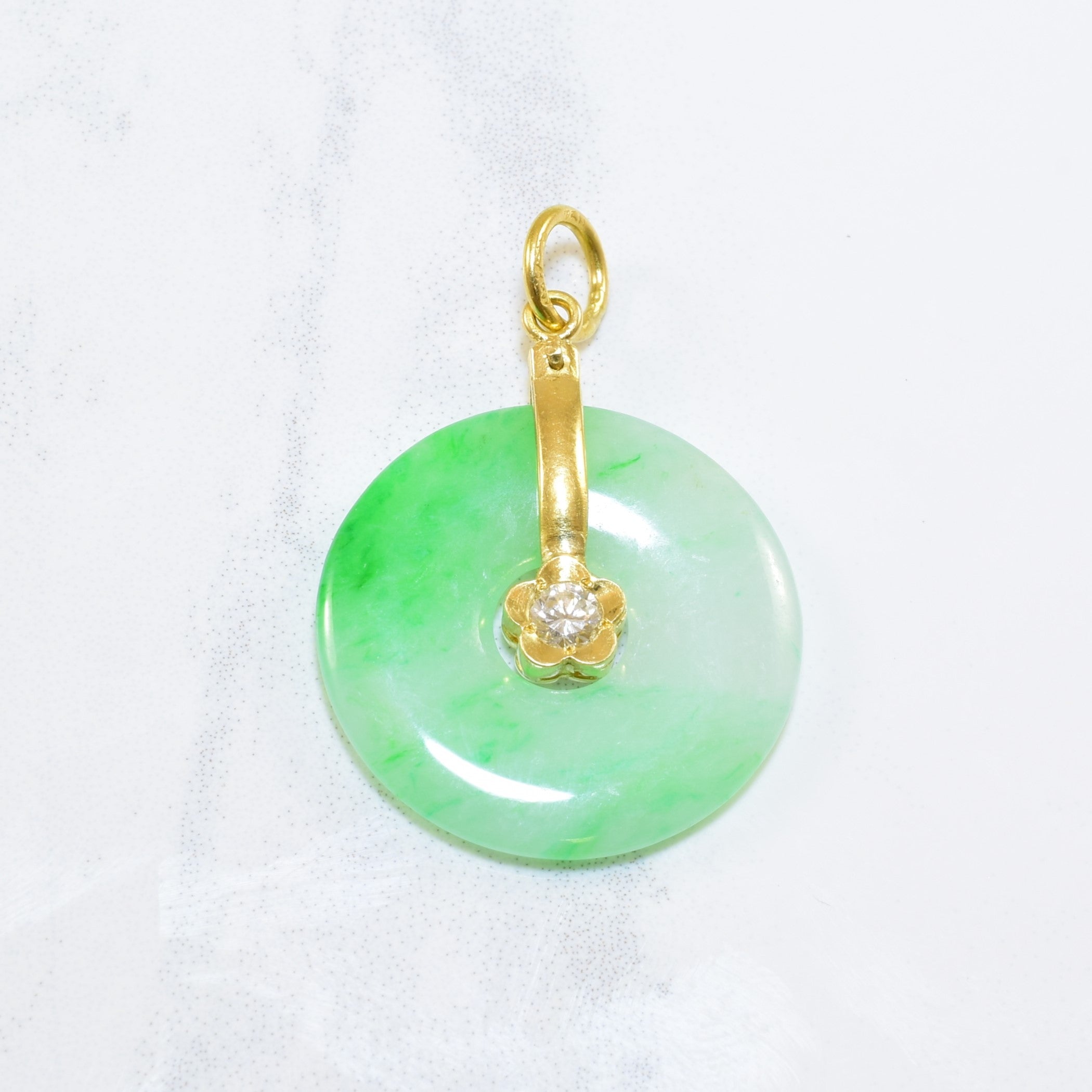 Hololith Jadeite & Diamond Pendant | 10.00ct, 0.10ct |