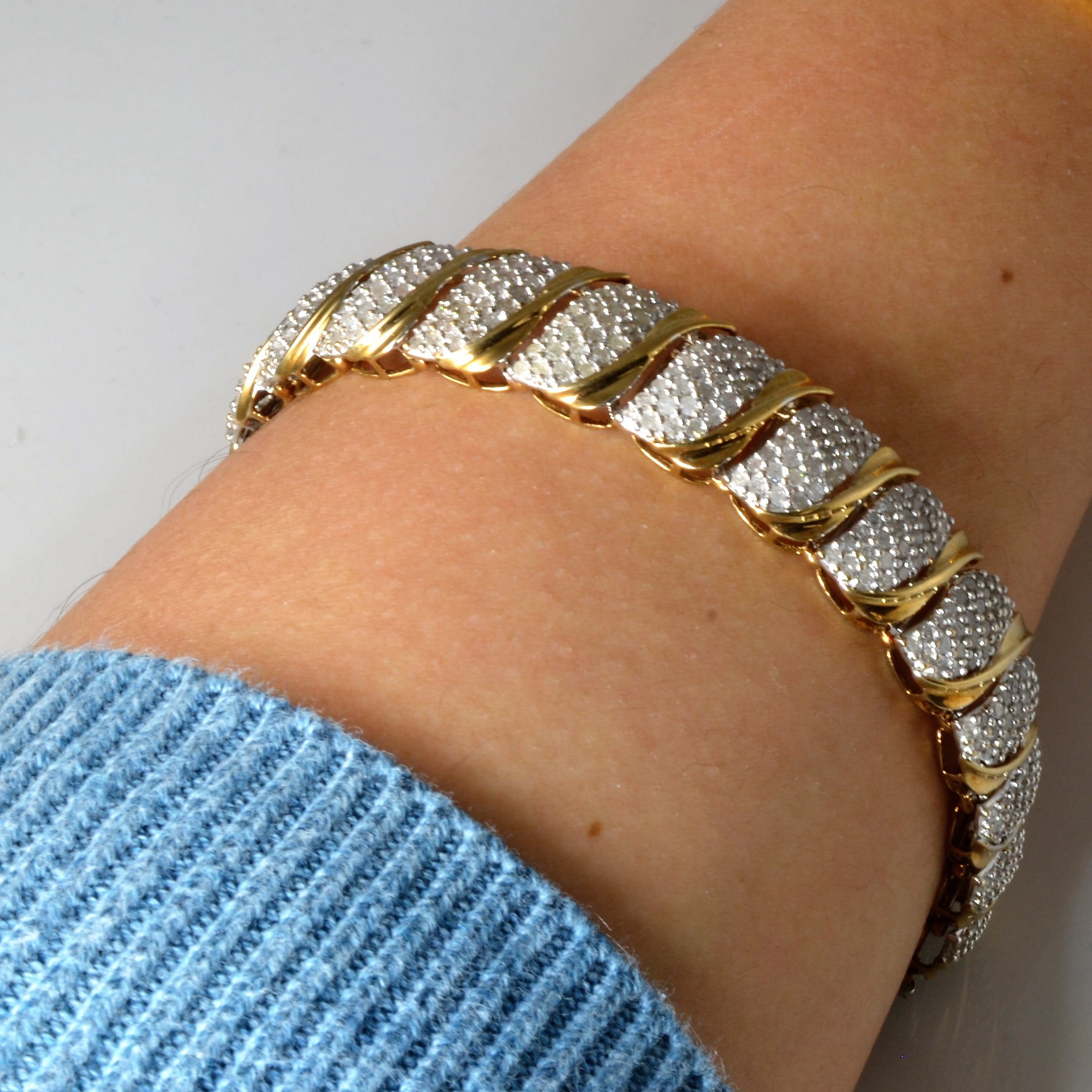 Cluster Set Diamond Chain Bracelet | 7.00ctw | 7" |