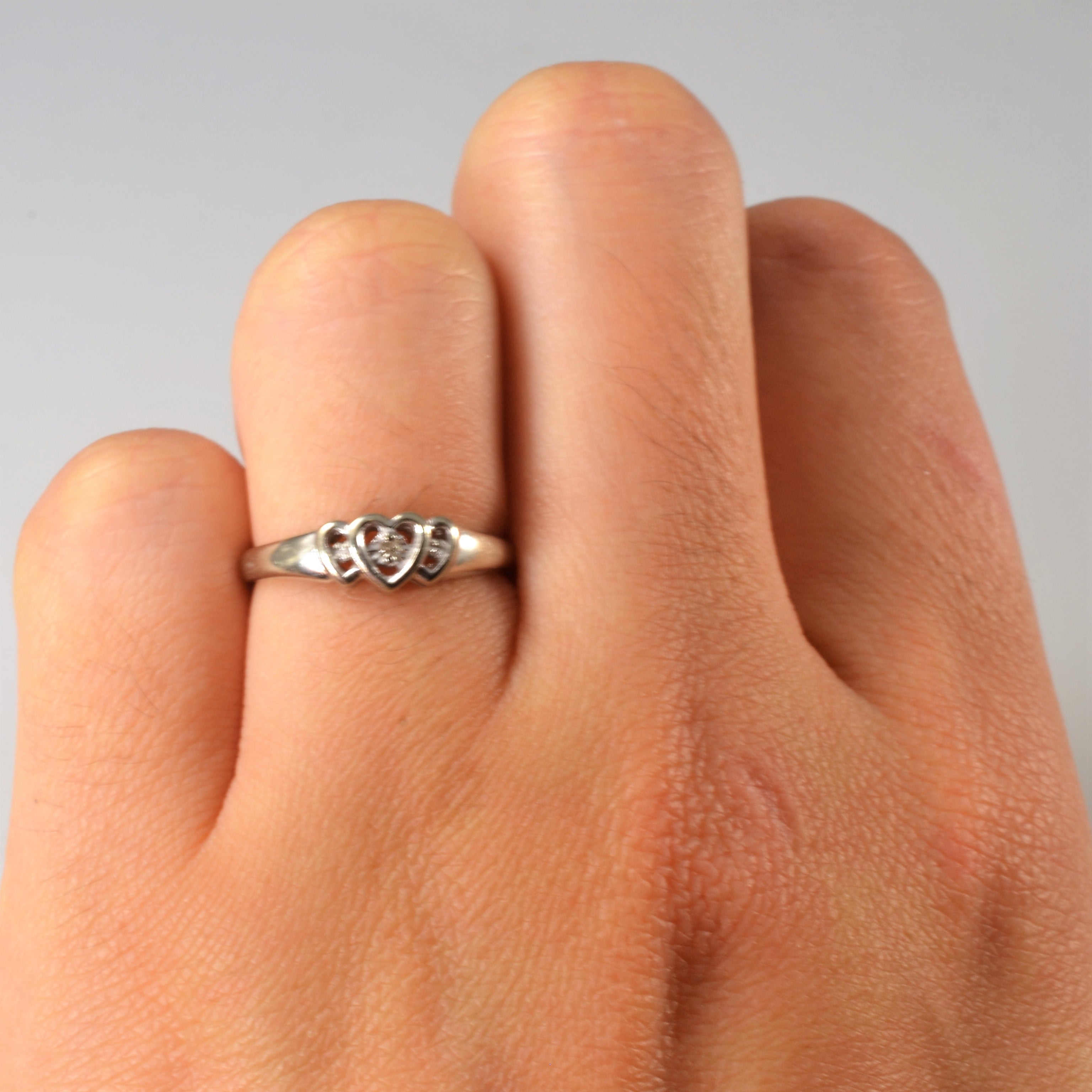 Diamond Heart Promise Ring | 0.01ct | SZ 4.5 |