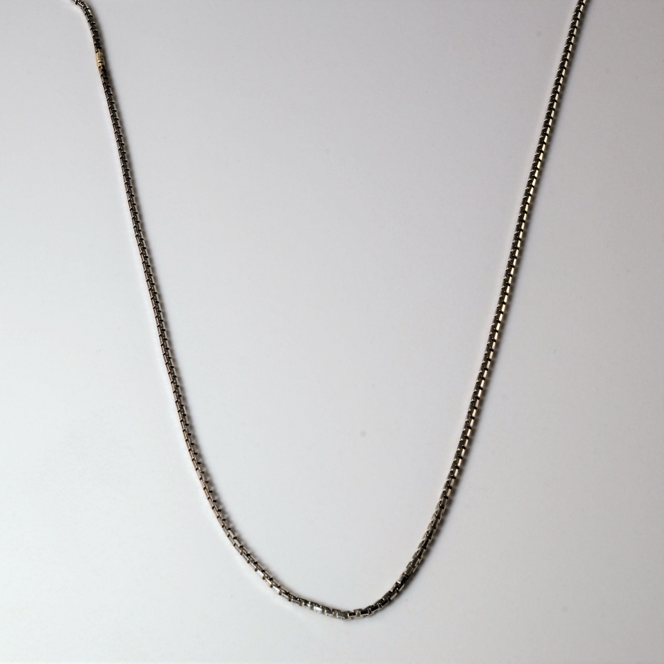 8k White Gold Box Chain | 18" |