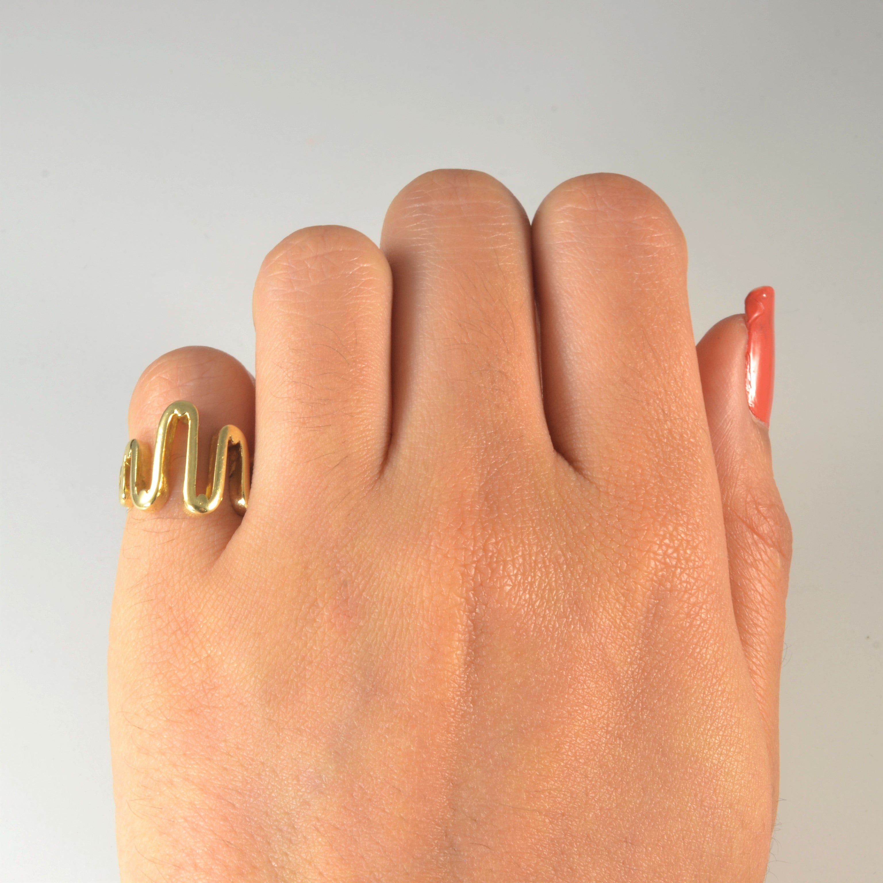 Yellow Gold Wavy Zigzag Ring | SZ 2.5 |