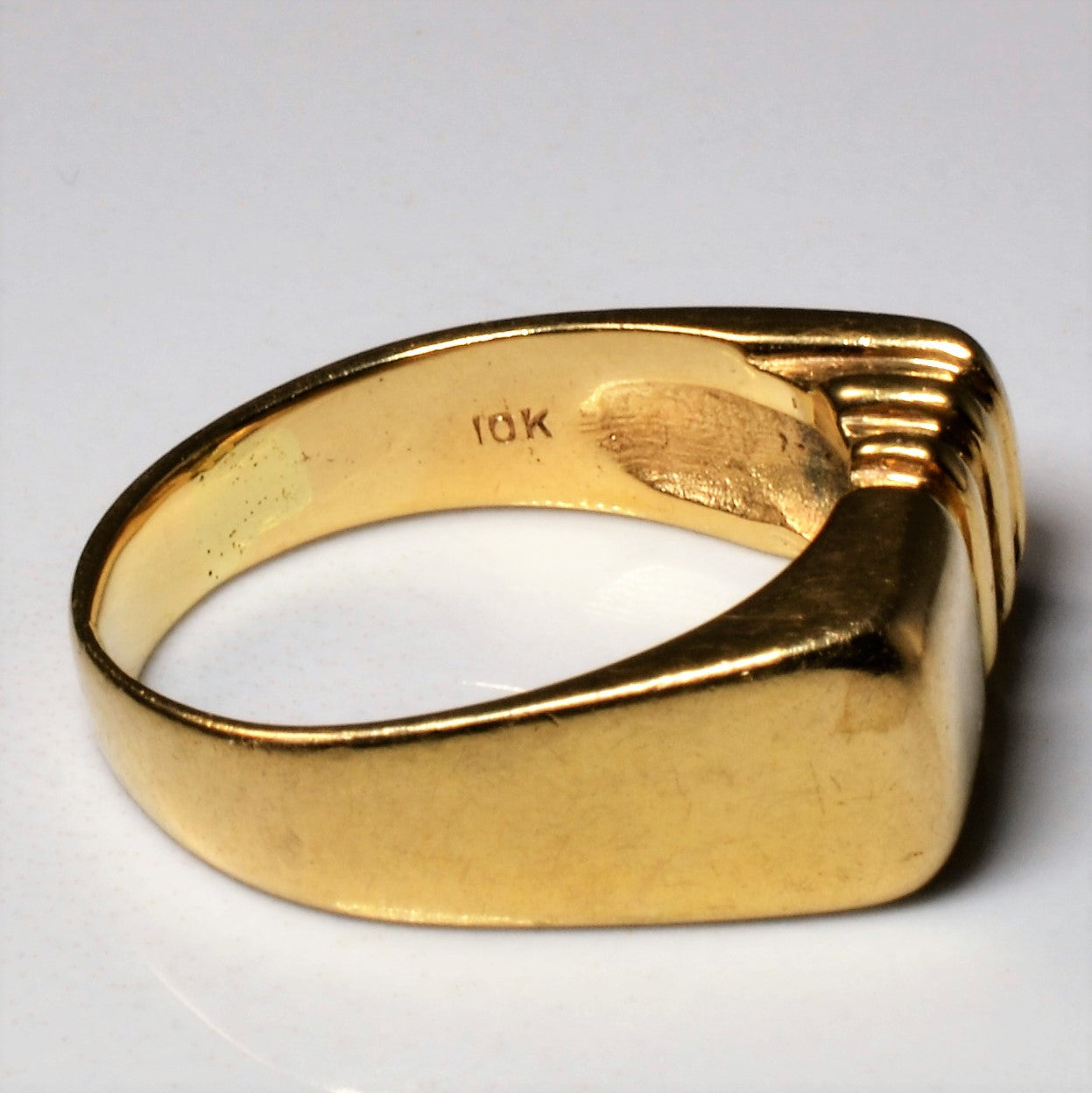 Channel Set Diamond Signet Ring | 0.015ctw | SZ 8 |