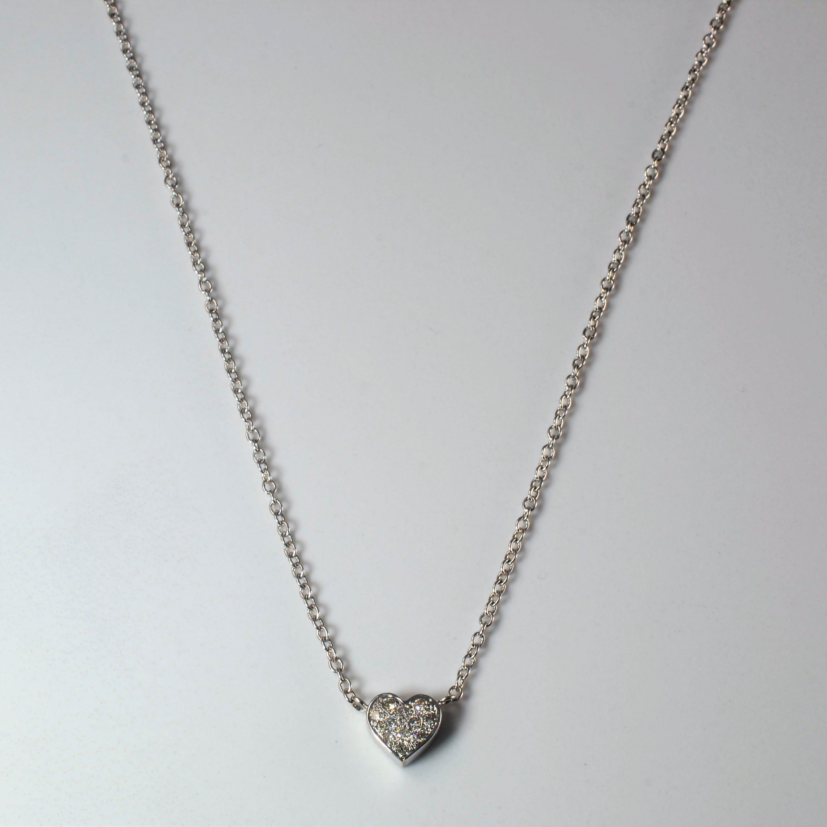 Cluster Diamond Heart Necklace | 0.08ctw | 16"|