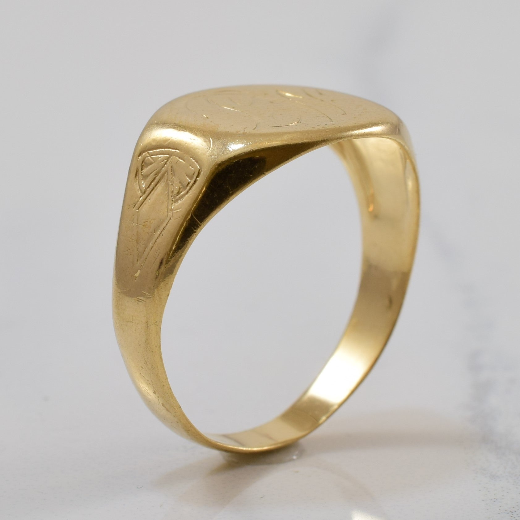 Engraved 'MJ' Signet Ring | SZ 10 |