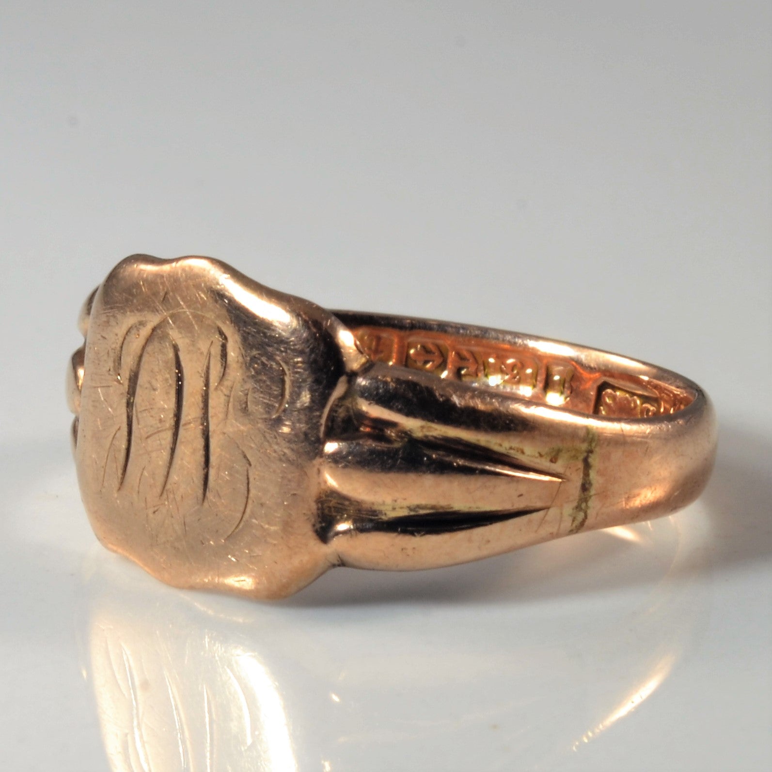 Engraved Initial 'MB' Signet Ring | SZ 8.25 |