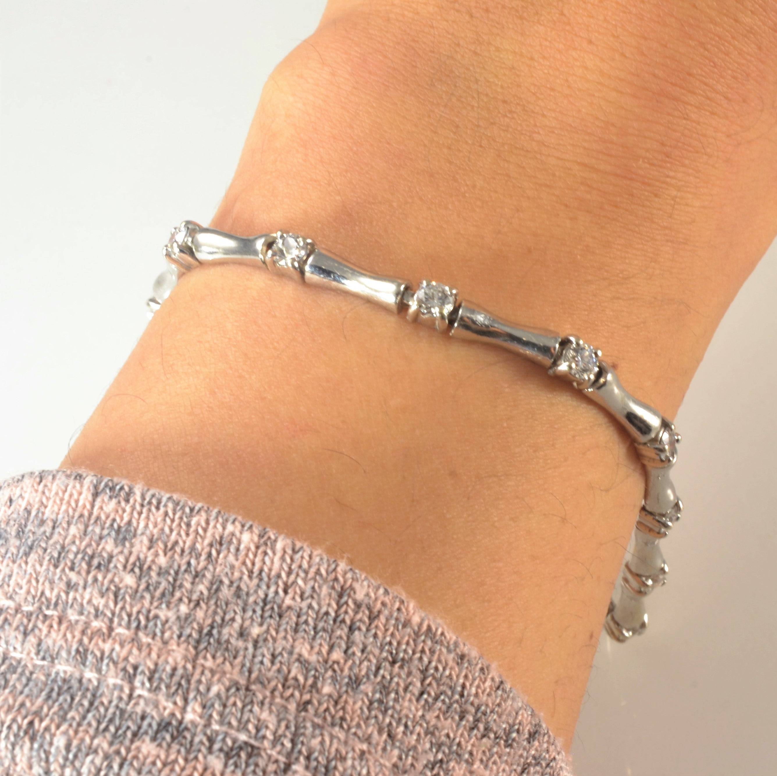 Diamond Bar Link Bracelet | 1.20ctw | 6.5" |