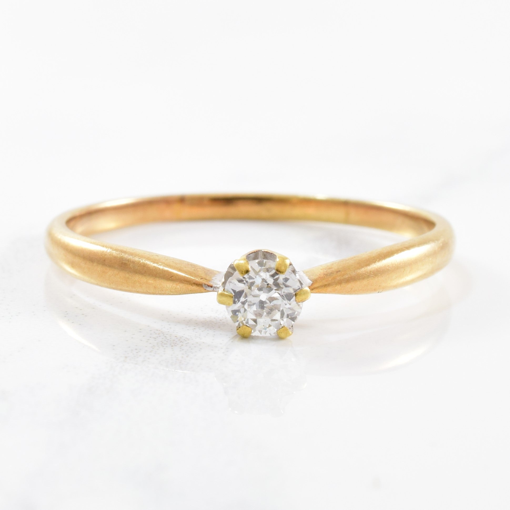 Old European Cut Diamond Solitaire Ring | 0.26ct | SZ 11.25 |