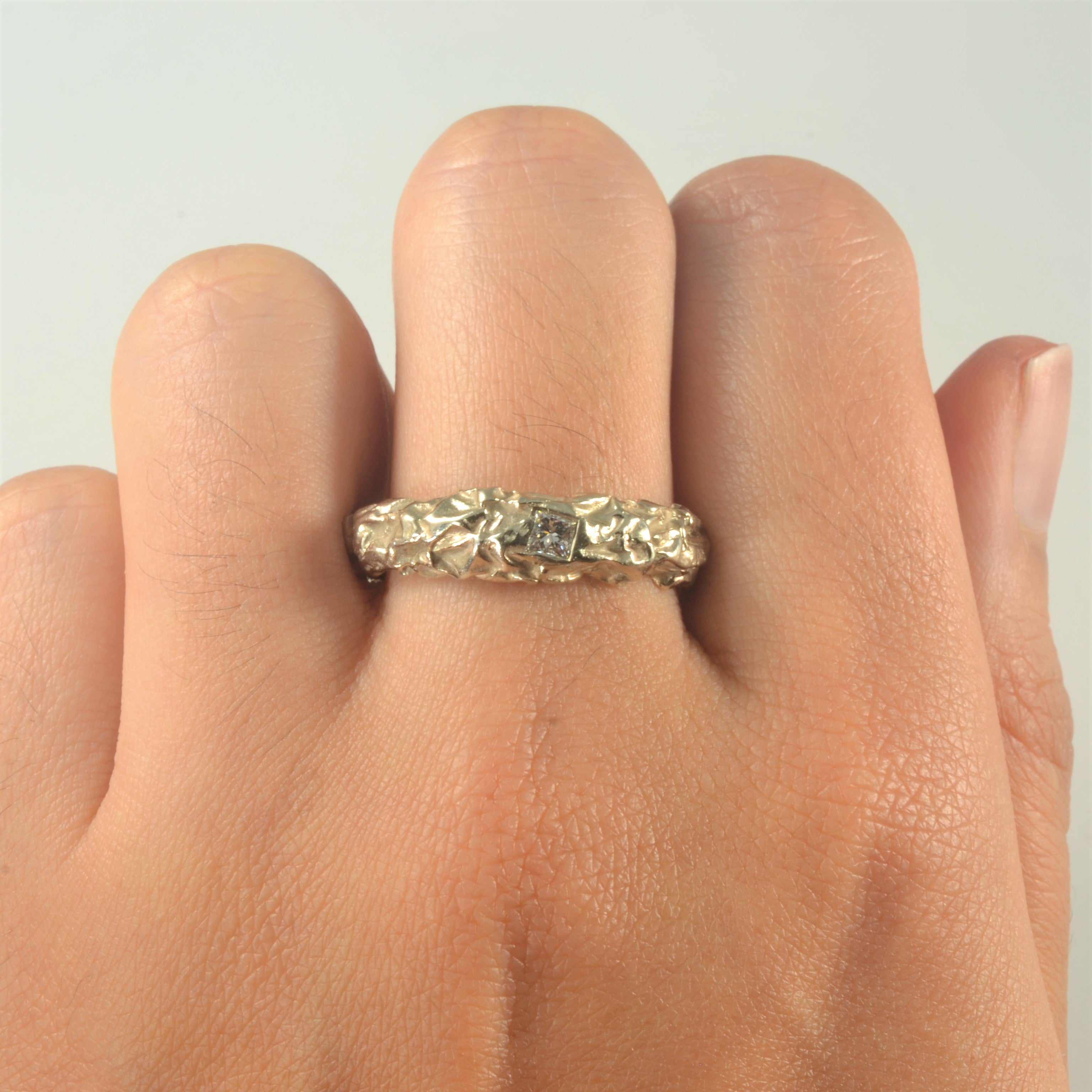 Textured Diamond White Gold Ring | 0.20ct | SZ 10.75 |