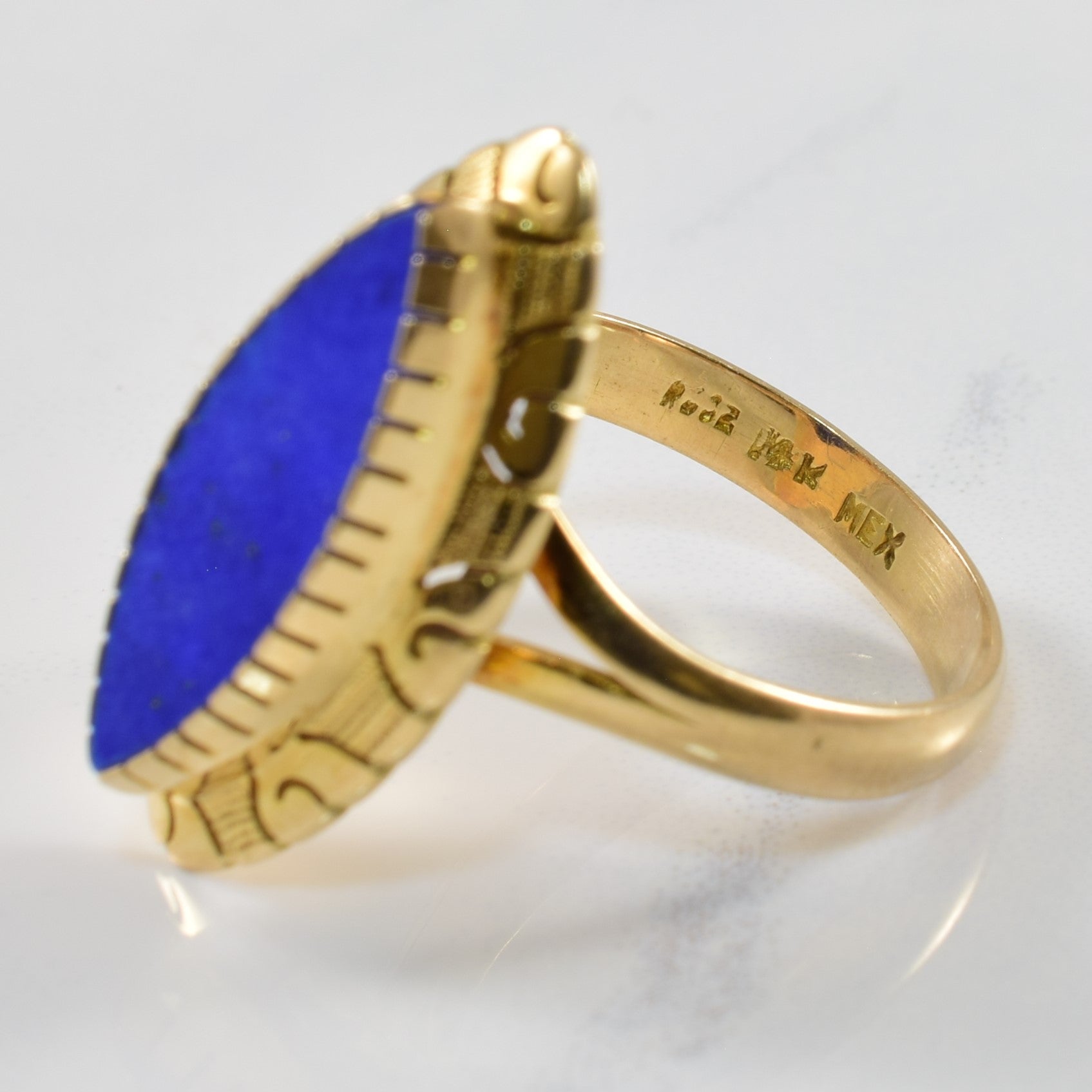Bezel Set Marquise Lapis Lazuli Ring | 2.00ct | SZ 5.5 |
