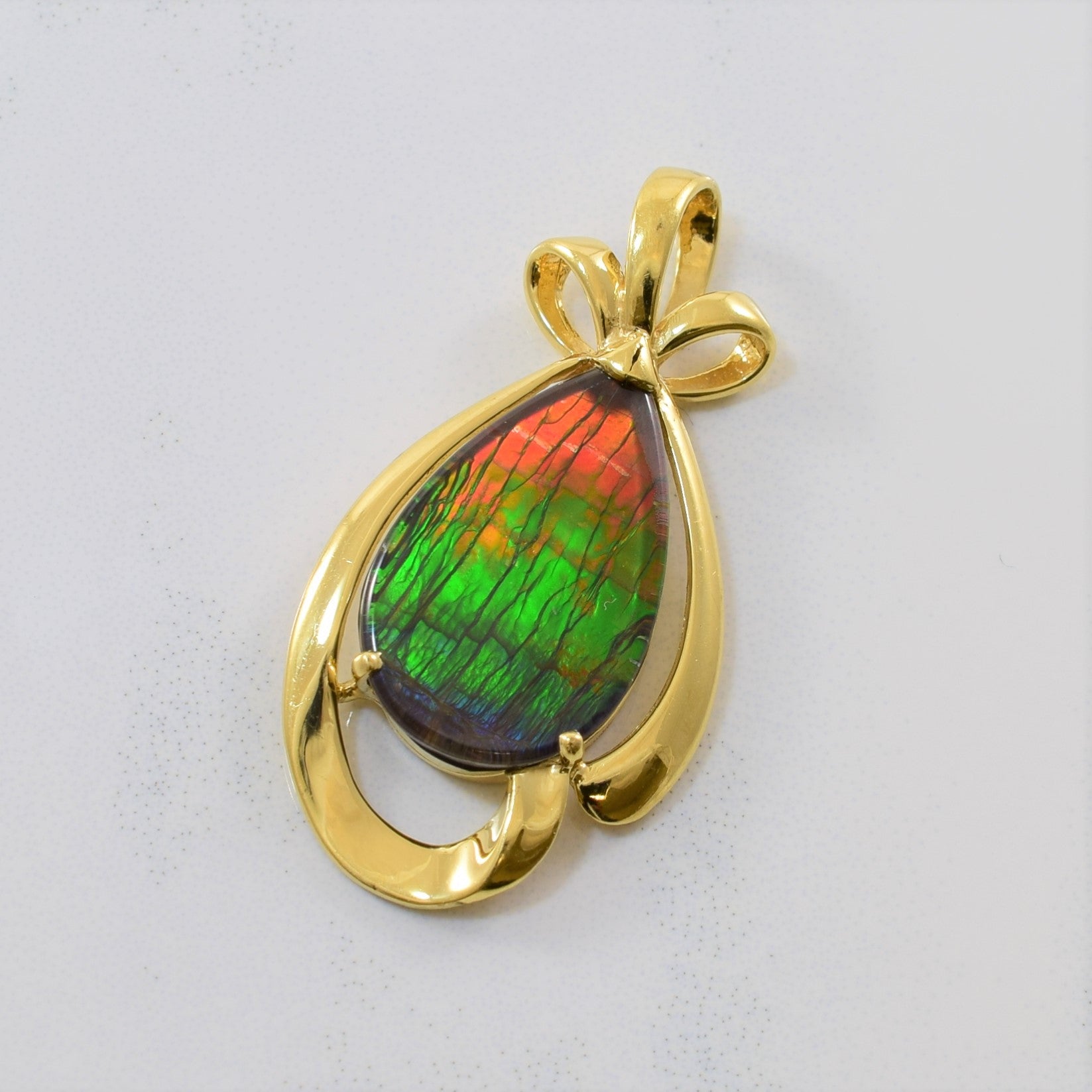 Pear Cut Ammolite Pendant | 3.50ct |