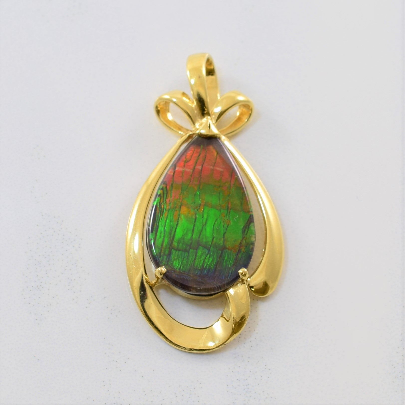 Pear Cut Ammolite Pendant | 3.50ct |