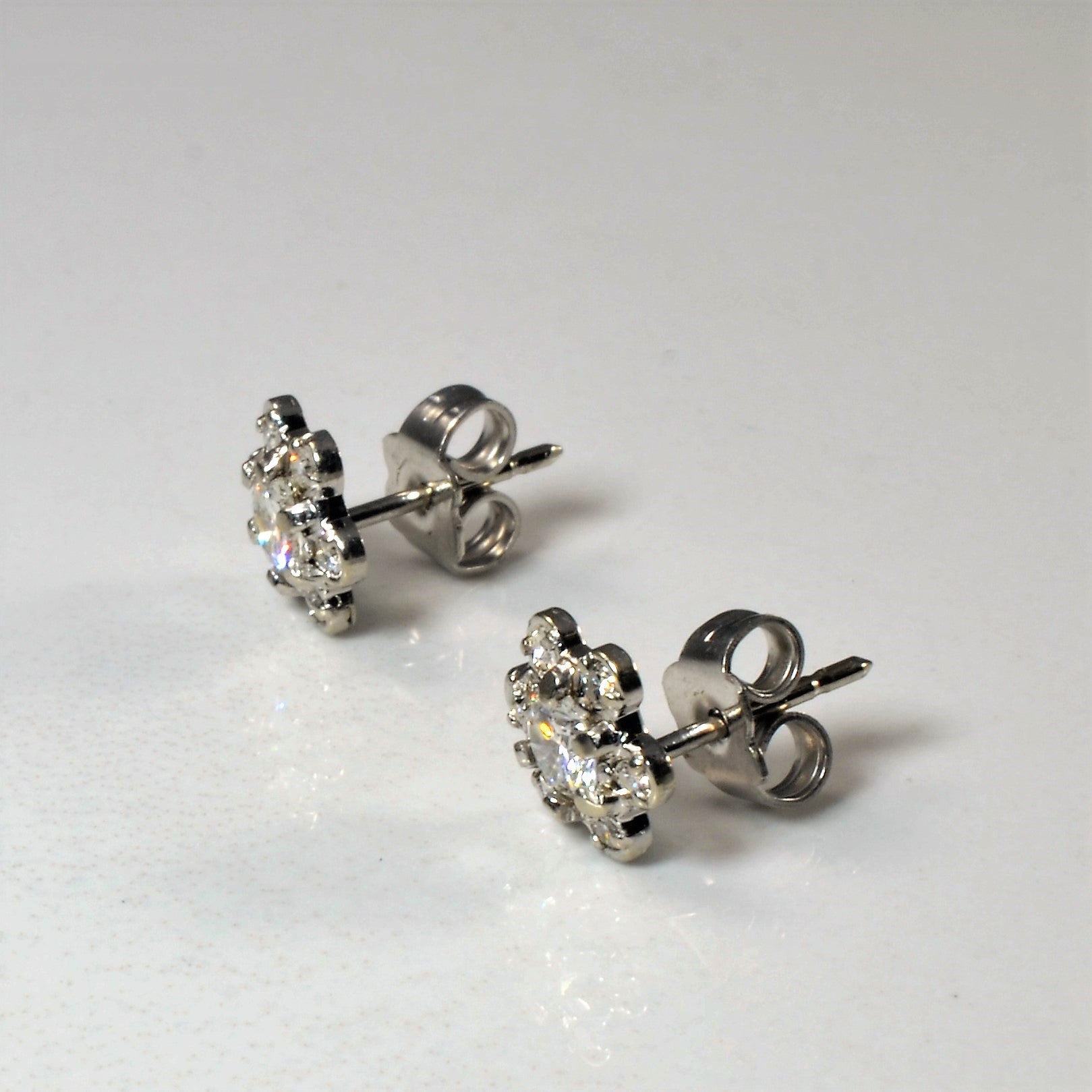 Cluster Diamond Stud Earrings | 0.62ctw SI1/2 G/H|