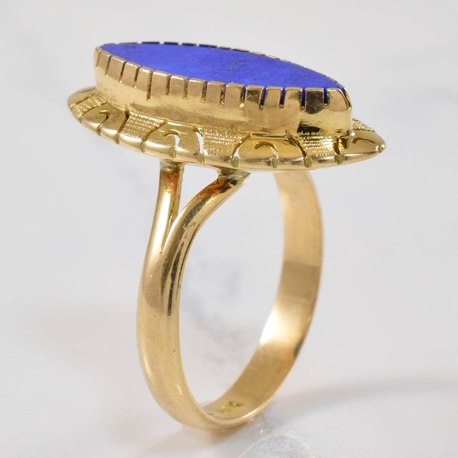 Bezel Set Marquise Lapis Lazuli Ring | 2.00ct | SZ 5.5 |
