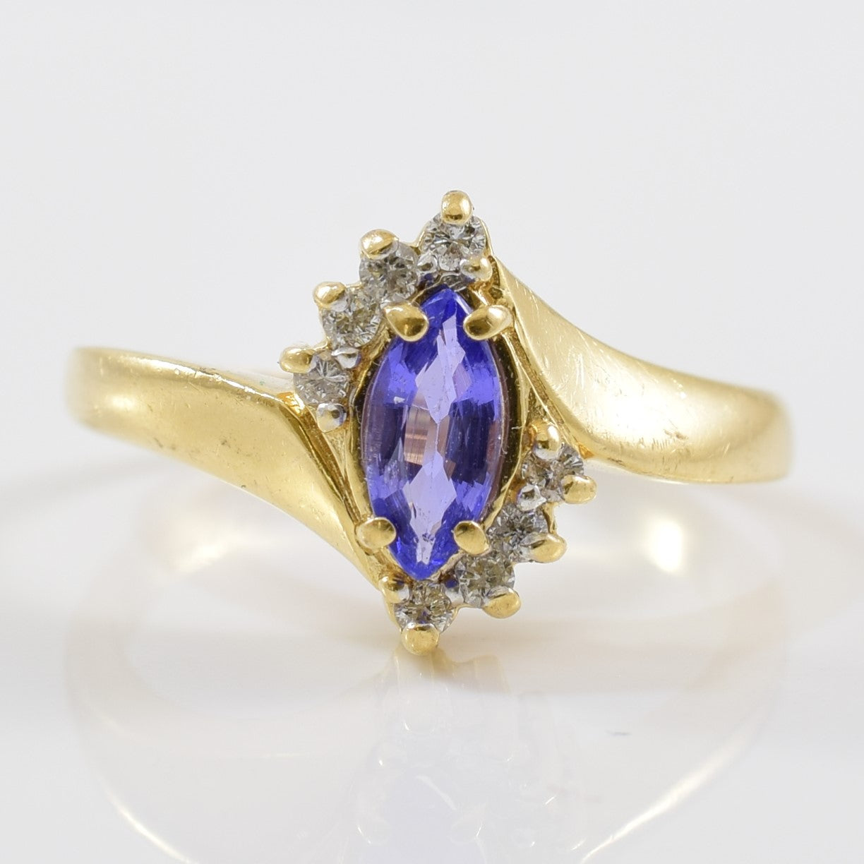Bypass Diamond & Tanzanite Ring | 0.12ctw, 0.30ct | SZ 6.75 |