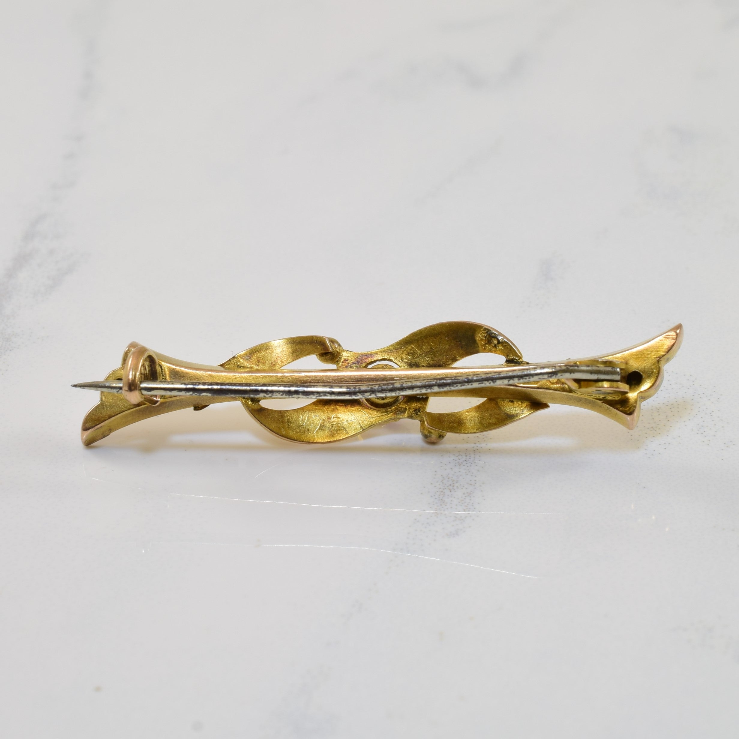 Synthetic Ruby Vintage Gold Pin | 0.17ct |
