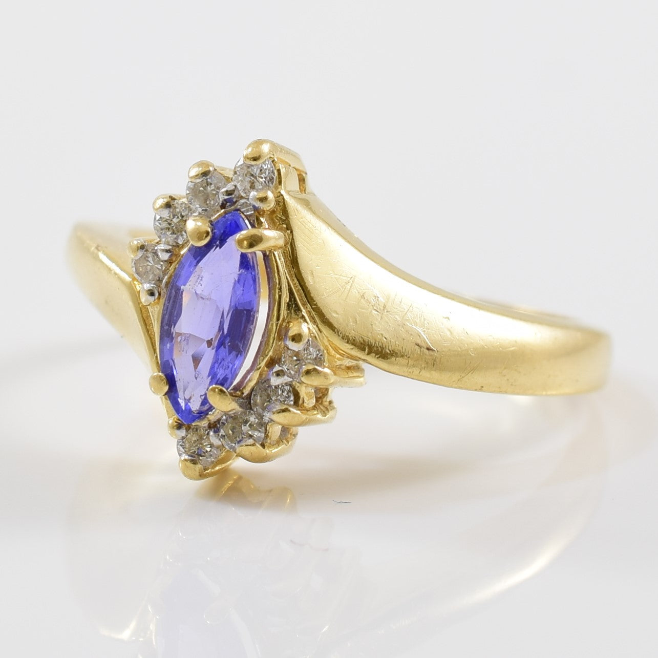 Bypass Diamond & Tanzanite Ring | 0.12ctw, 0.30ct | SZ 6.75 |