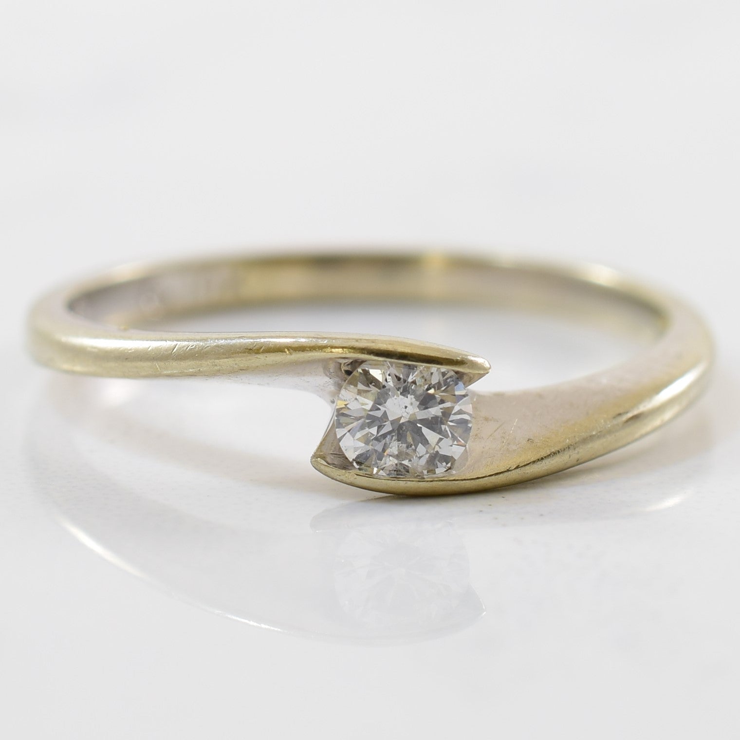 Solitaire Diamond Bypass Ring | 0.15ct | SZ 6 |
