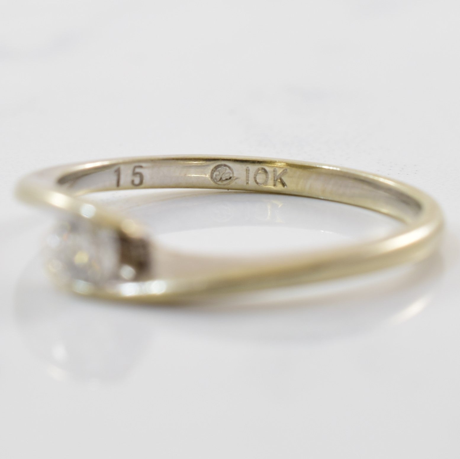 Solitaire Diamond Bypass Ring | 0.15ct | SZ 6 |