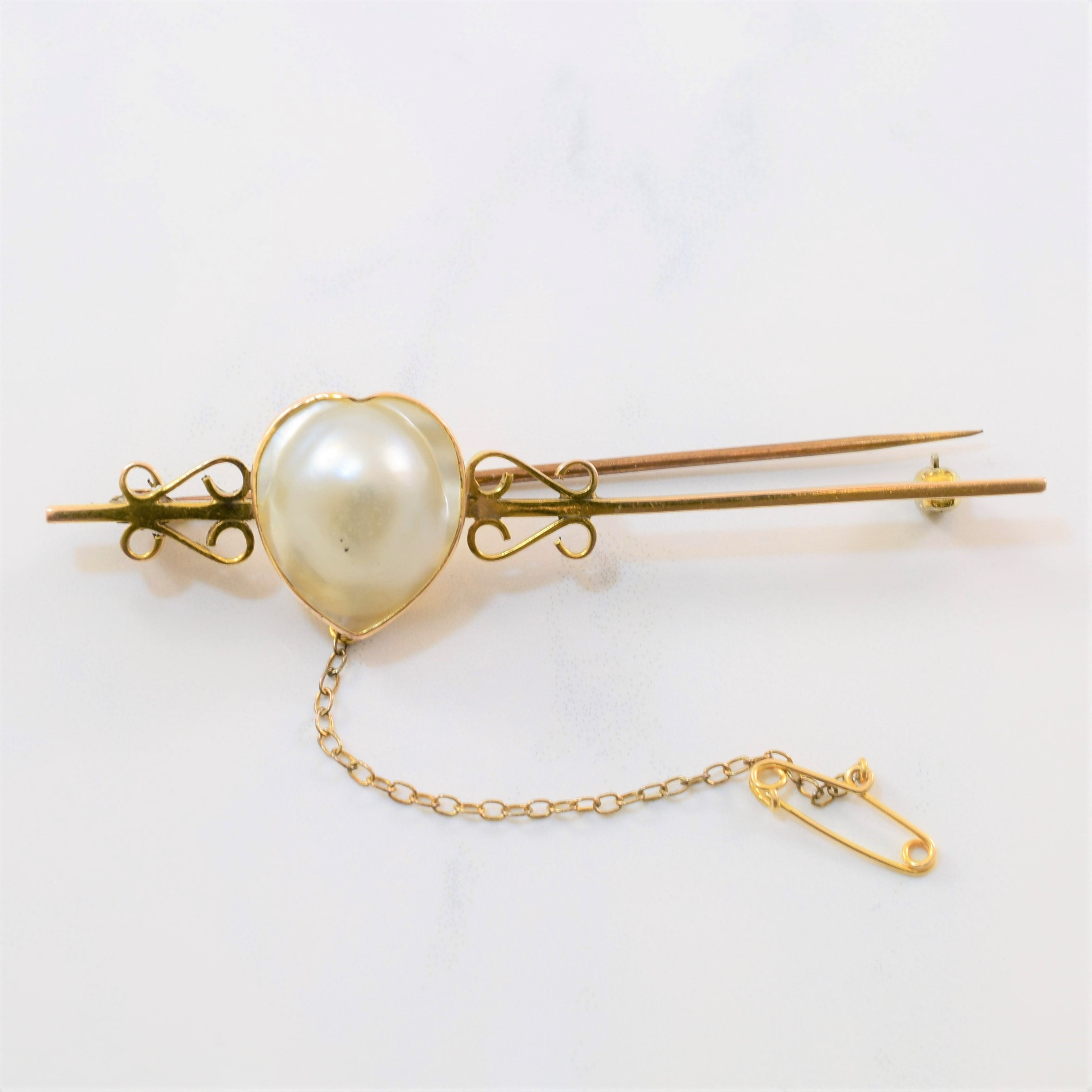 Edwardian Baroque Pearl Brooch | 7.50ctw |