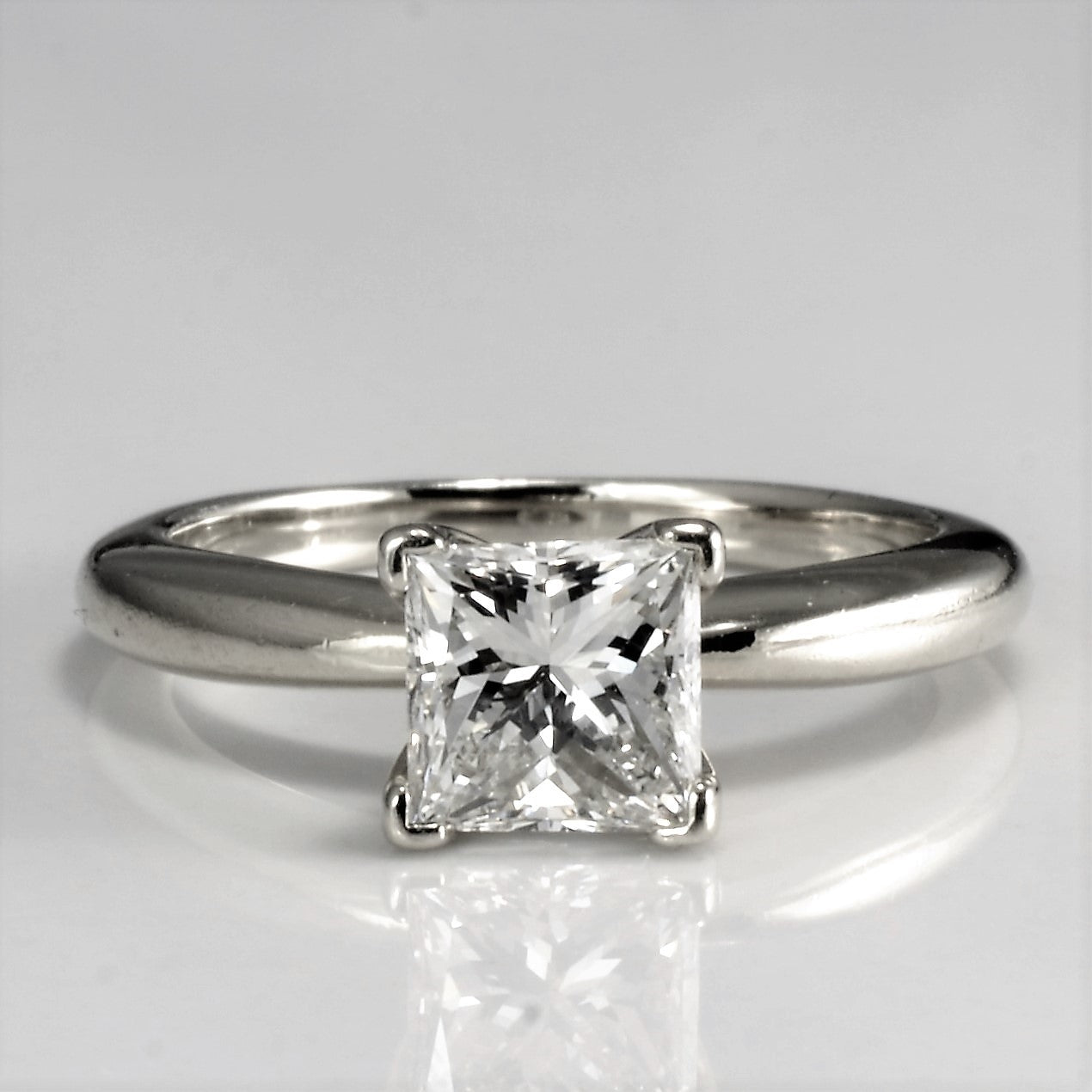 Solitaire Princess Diamond Engagement Ring | 0.82 ct | VVS2, H/I | SZ 4.25 |