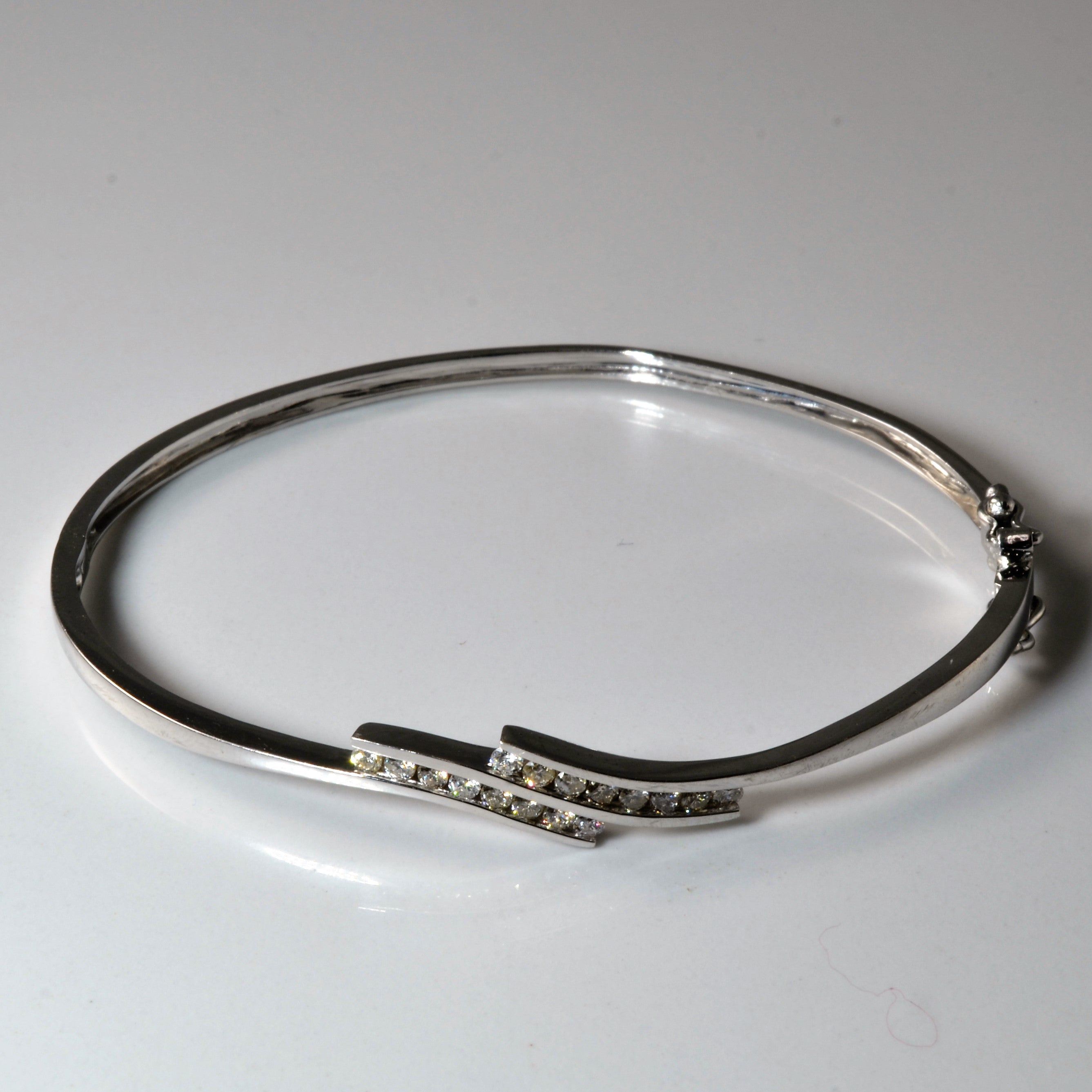 Bypass Channel Set Diamond Bangle | 0.40ctw | 7.5"|