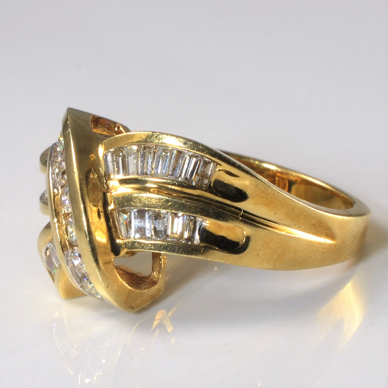 Channel Set Diamond Bypass Ring | 0.41ctw | SZ 7.25 |